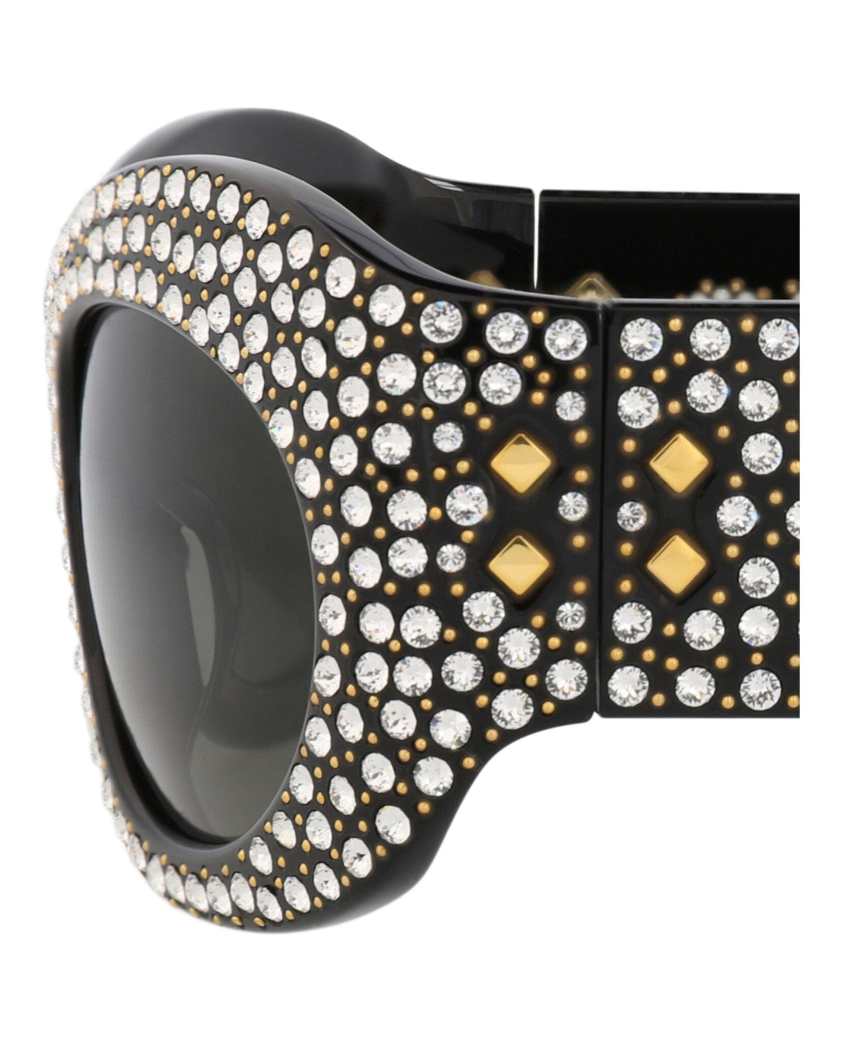 Gucci Unisex Shield/Wrap Black Black Grey Fashion Designer Eyewear