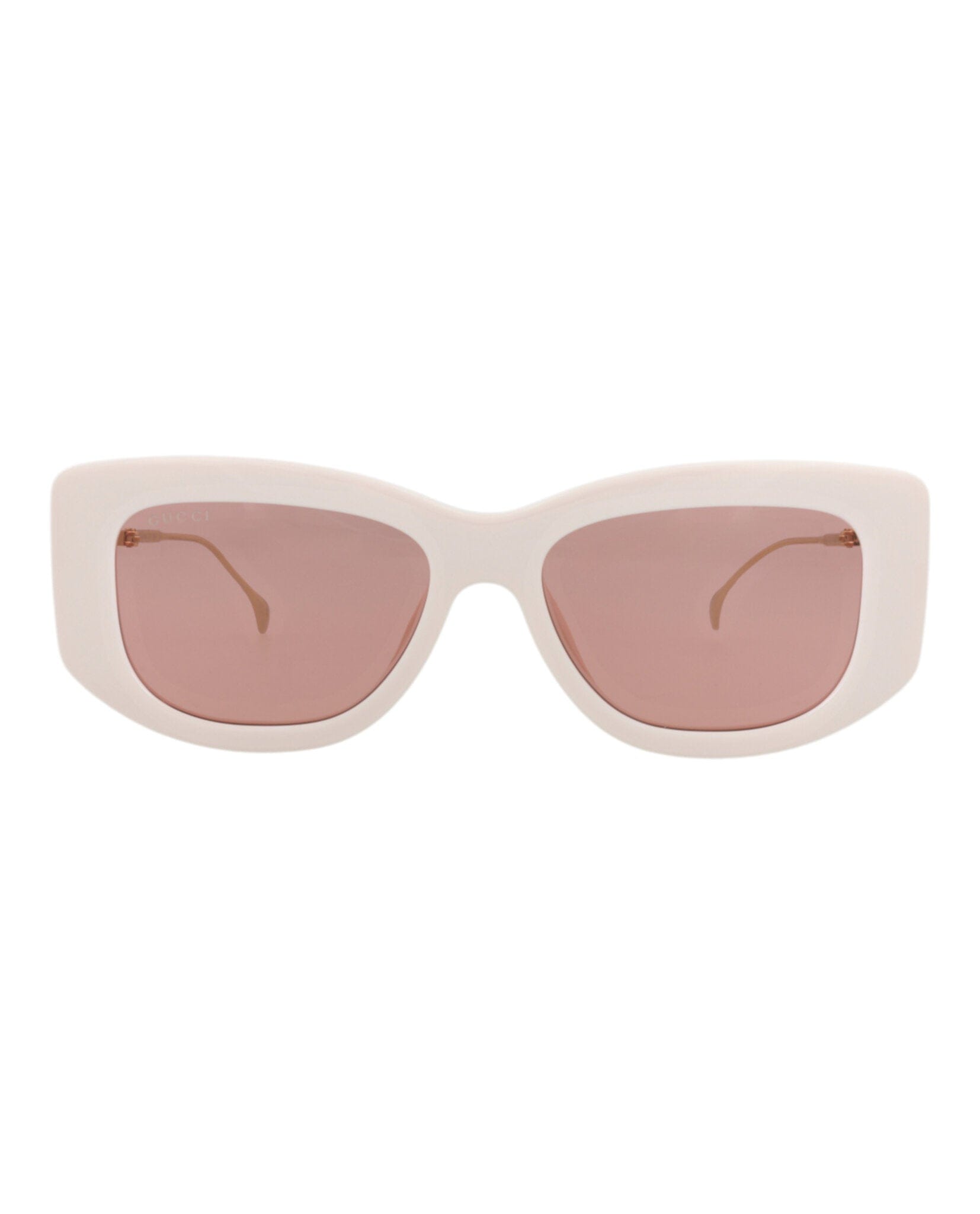 Gucci Womens Square/Rectangle Ivory Gold Red Fashion Designer Eyewear