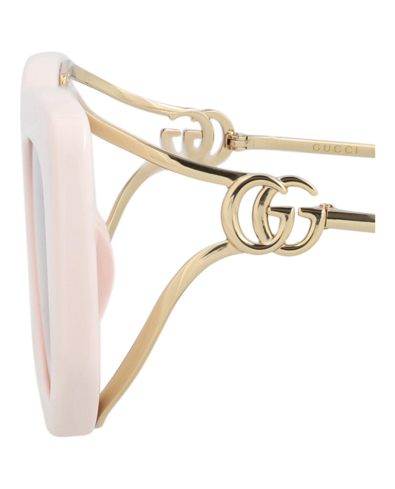 Gucci Womens Square/Rectangle Ivory Gold Red Fashion Designer Eyewear