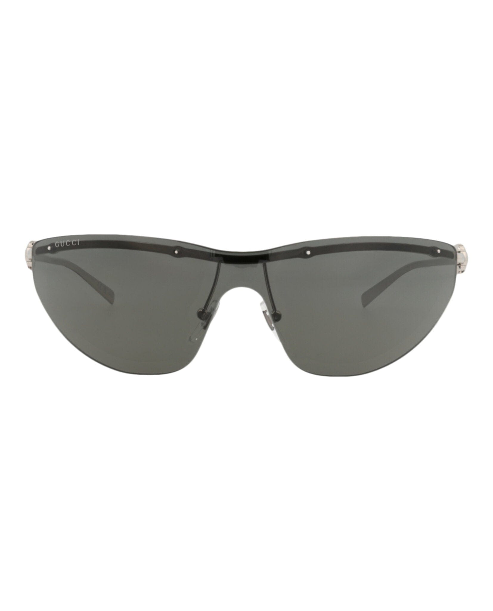 Gucci Womens Shield/Wrap Silver Silver Grey Fashion Designer Eyewear