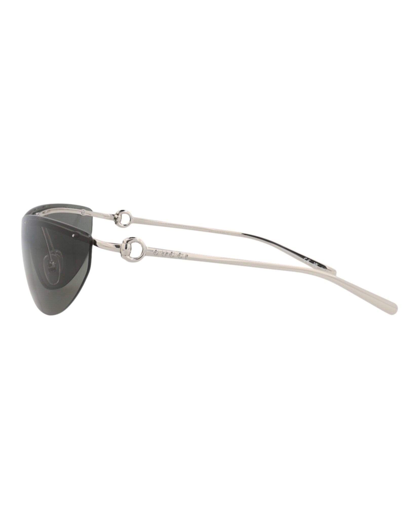 Gucci Womens Shield/Wrap Silver Silver Grey Fashion Designer Eyewear