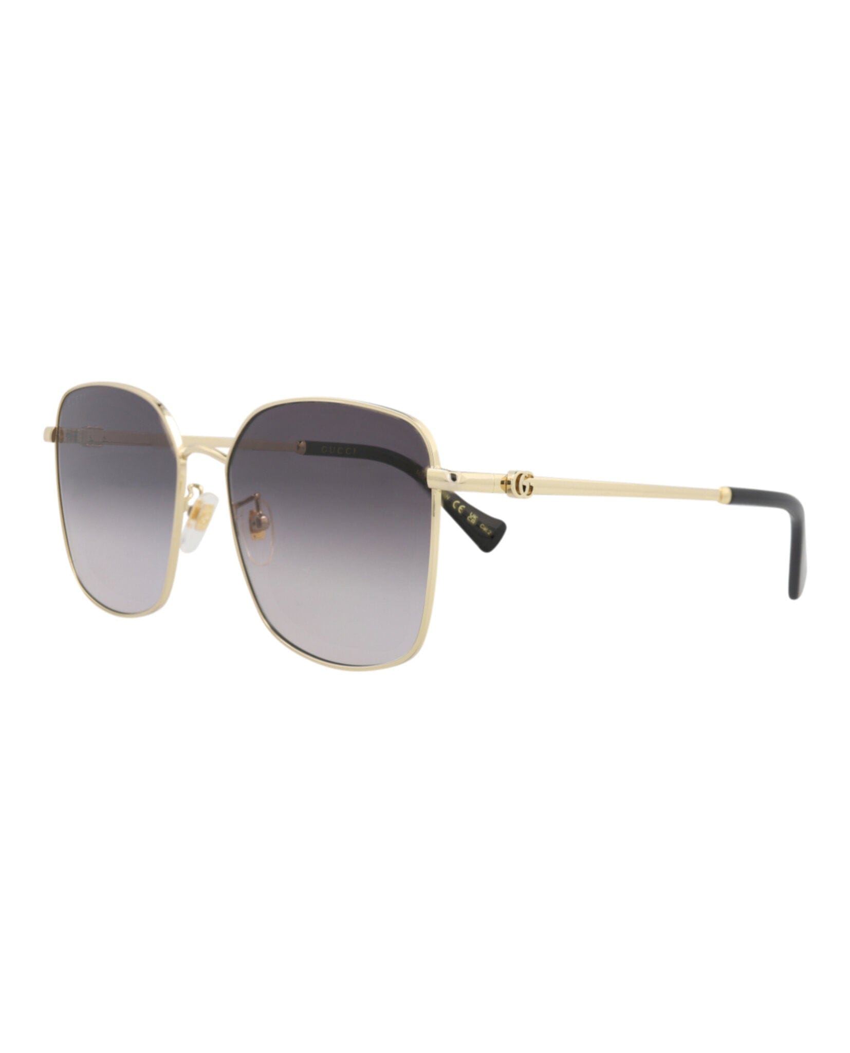 Gucci Womens Square/Rectangle Gold Gold Grey Fashion Designer Eyewear
