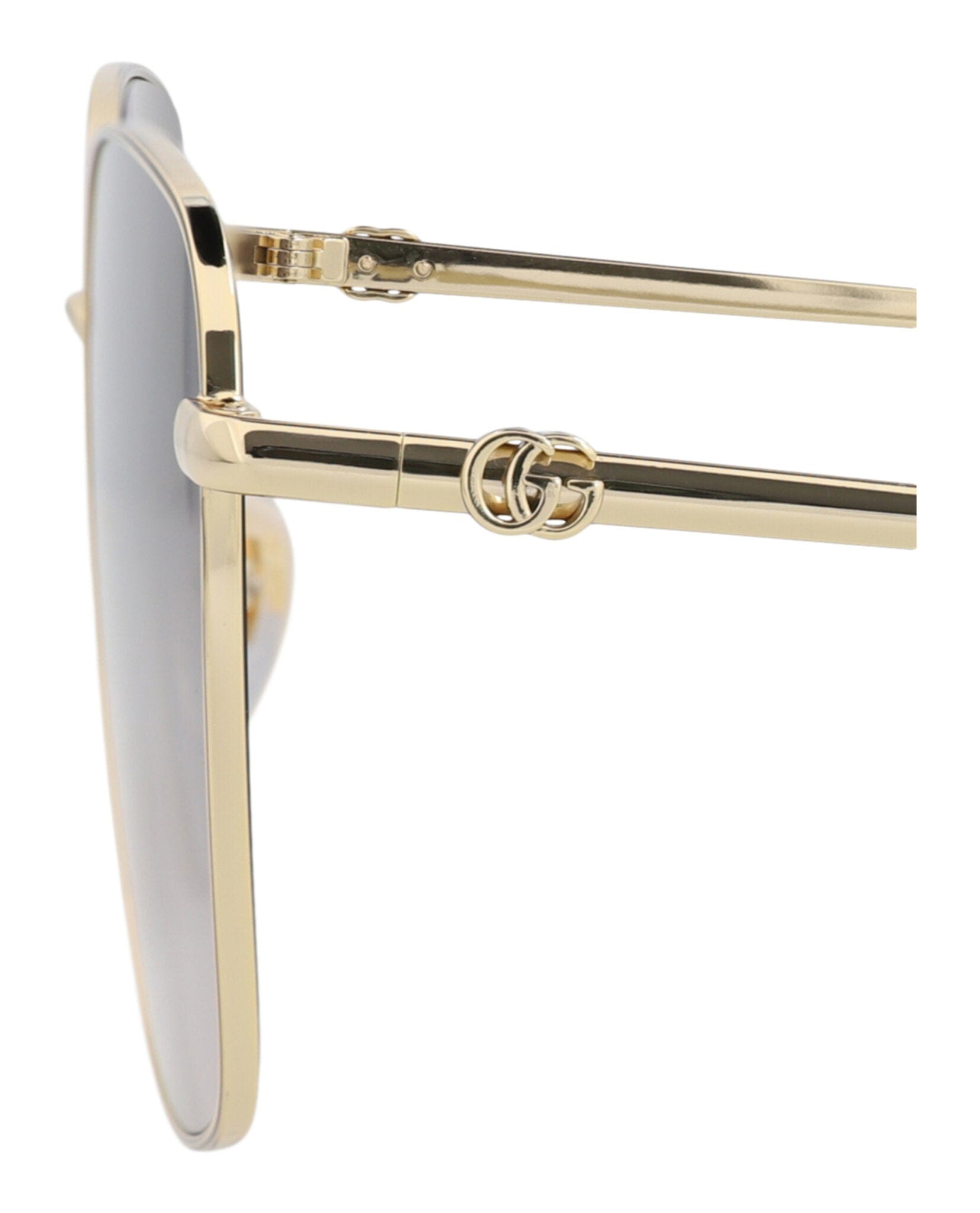 Gucci Womens Square/Rectangle Gold Gold Grey Fashion Designer Eyewear