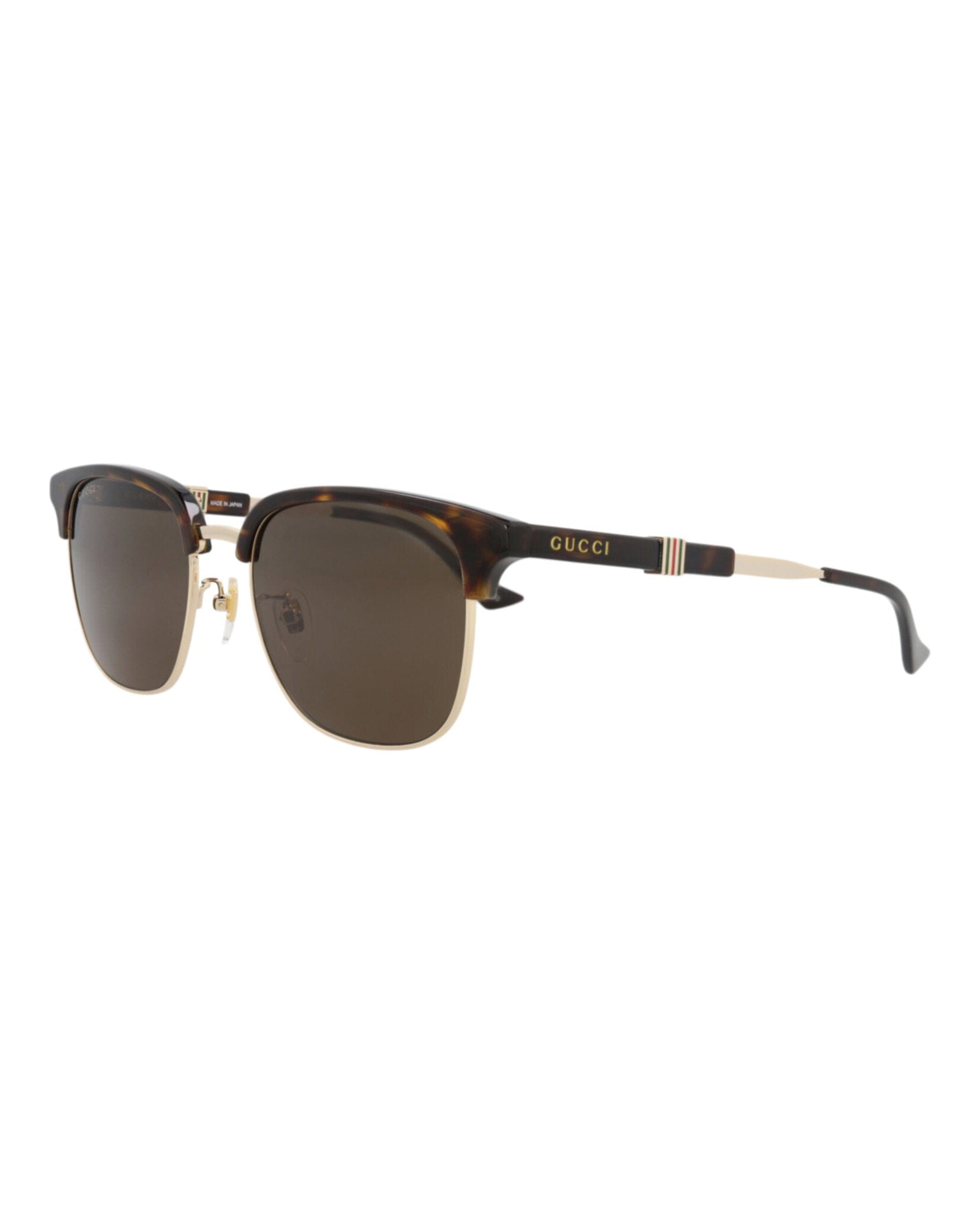 Gucci Mens Square/Rectangle Gold Havana Brown Fashion Designer Eyewear