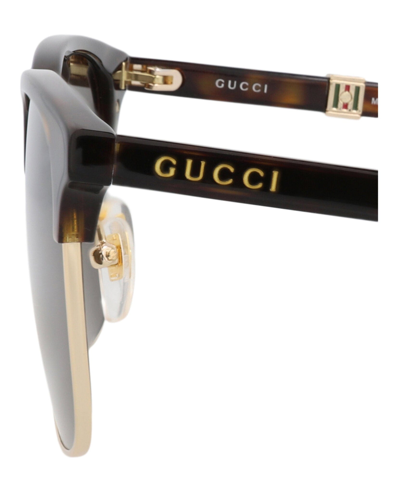 Gucci Mens Square/Rectangle Gold Havana Brown Fashion Designer Eyewear