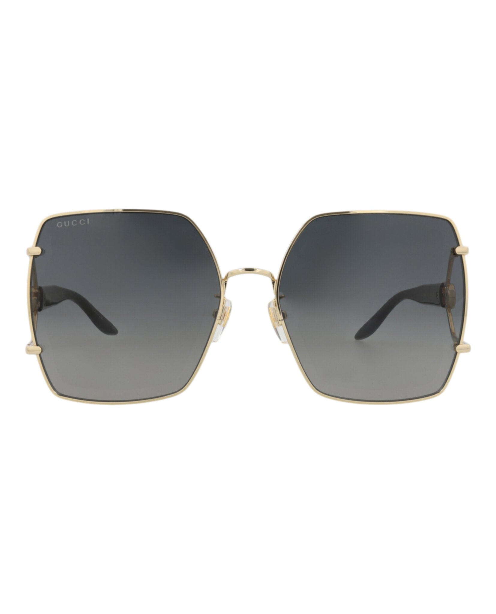 Gucci Womens Square/Rectangle Gold Black Grey Fashion Designer Eyewear