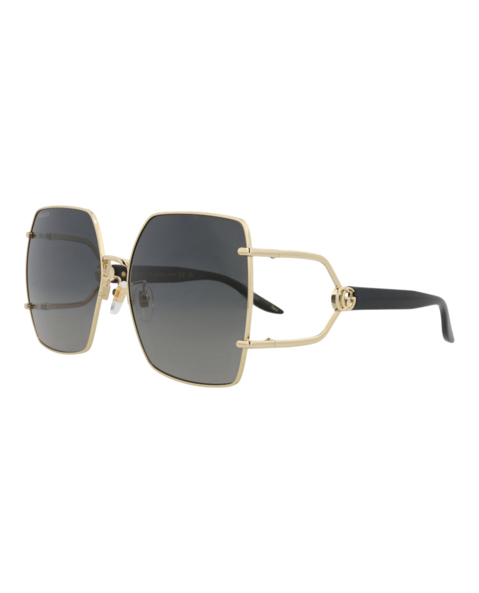 Gucci Womens Square/Rectangle Gold Black Grey Fashion Designer Eyewear