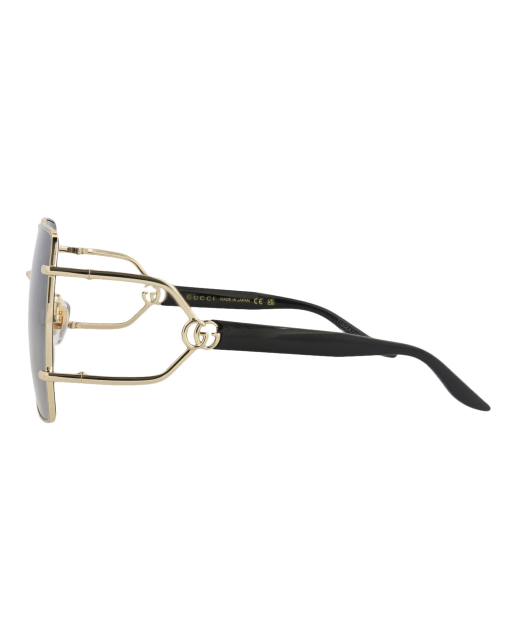 Gucci Womens Square/Rectangle Gold Black Grey Fashion Designer Eyewear