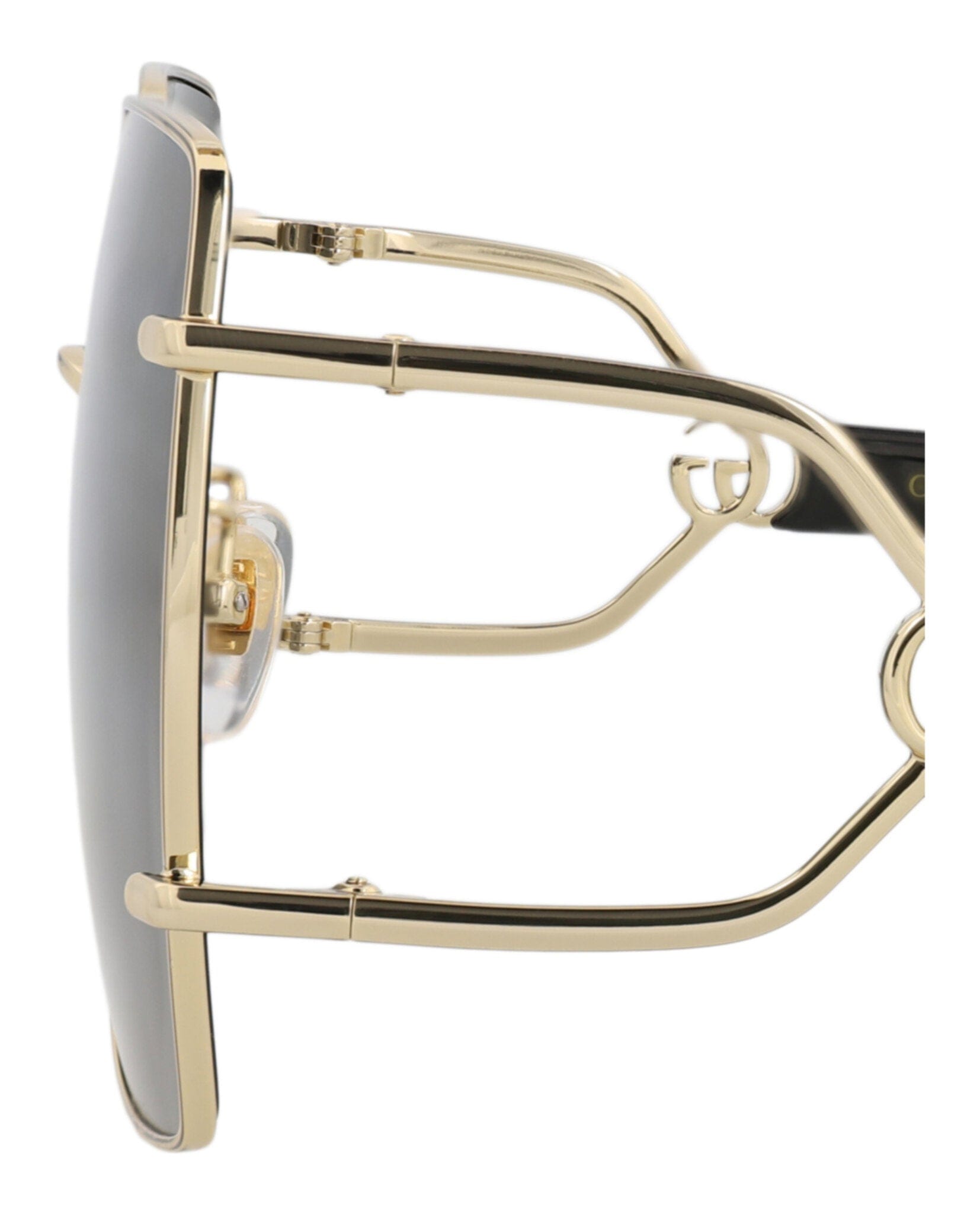 Gucci Womens Square/Rectangle Gold Black Grey Fashion Designer Eyewear
