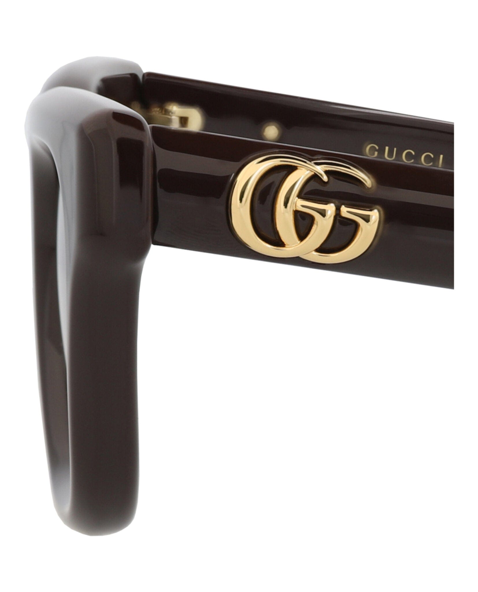Gucci Womens Square/Rectangle Brown Brown Grey Fashion Designer Eyewear