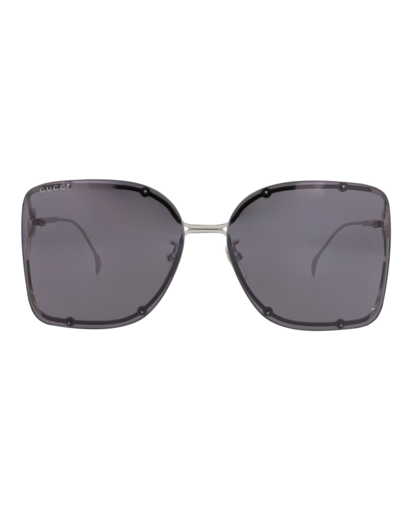 Gucci Womens Square/Rectangle Silver Silver Violet Fashion Designer Eyewear