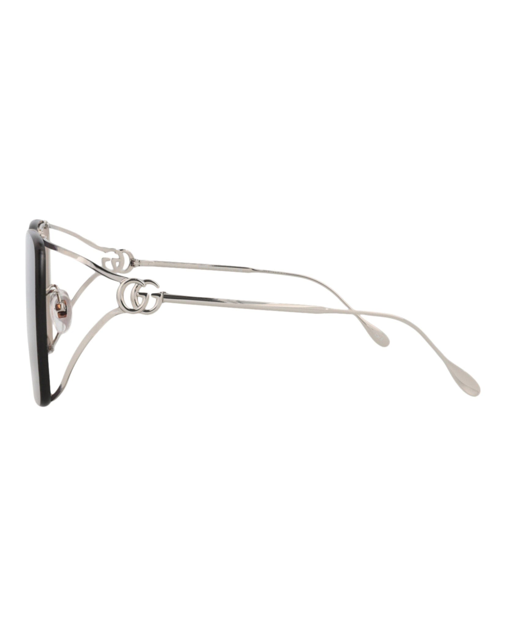 Gucci Womens Square/Rectangle Silver Silver Violet Fashion Designer Eyewear