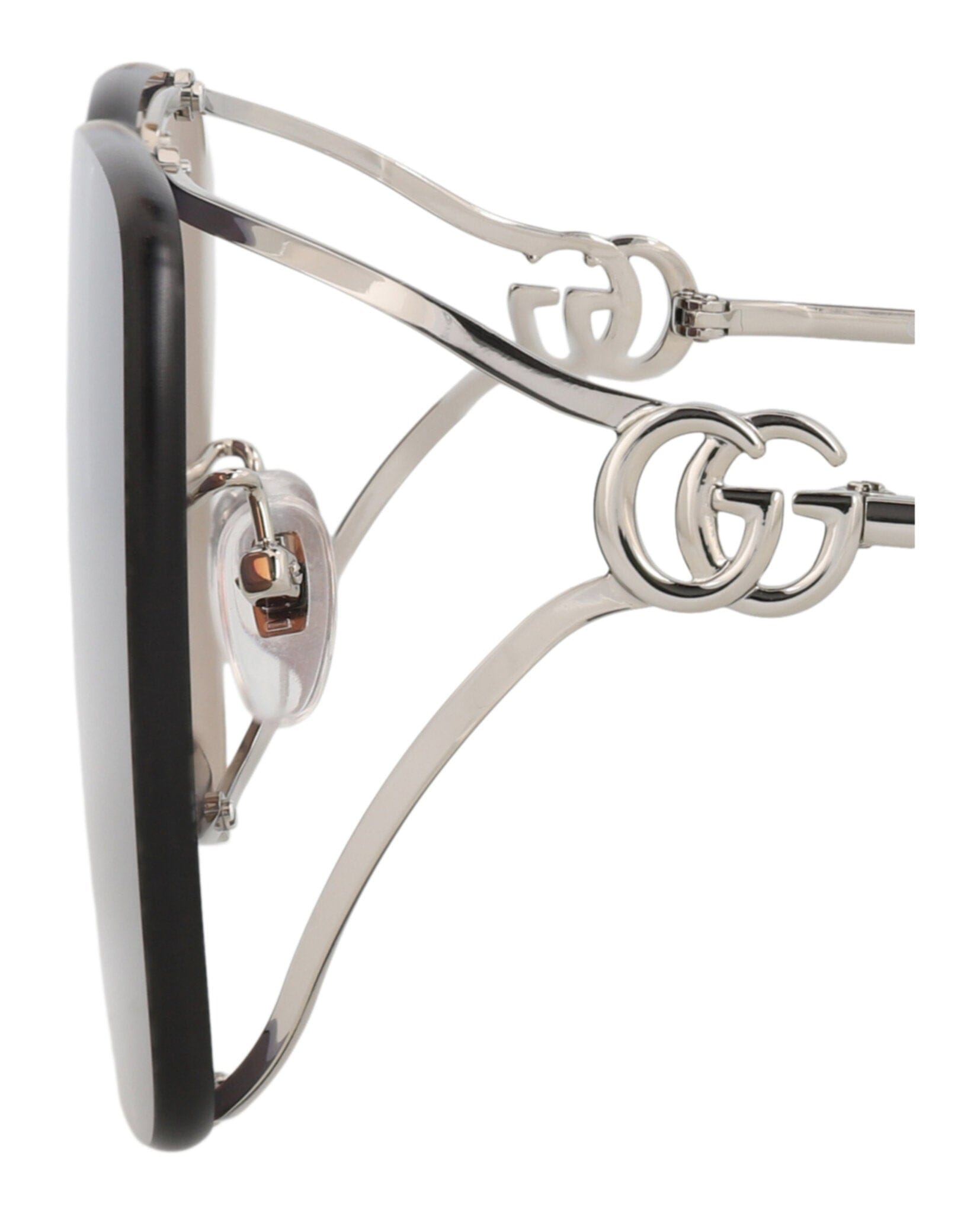 Gucci Womens Square/Rectangle Silver Silver Violet Fashion Designer Eyewear
