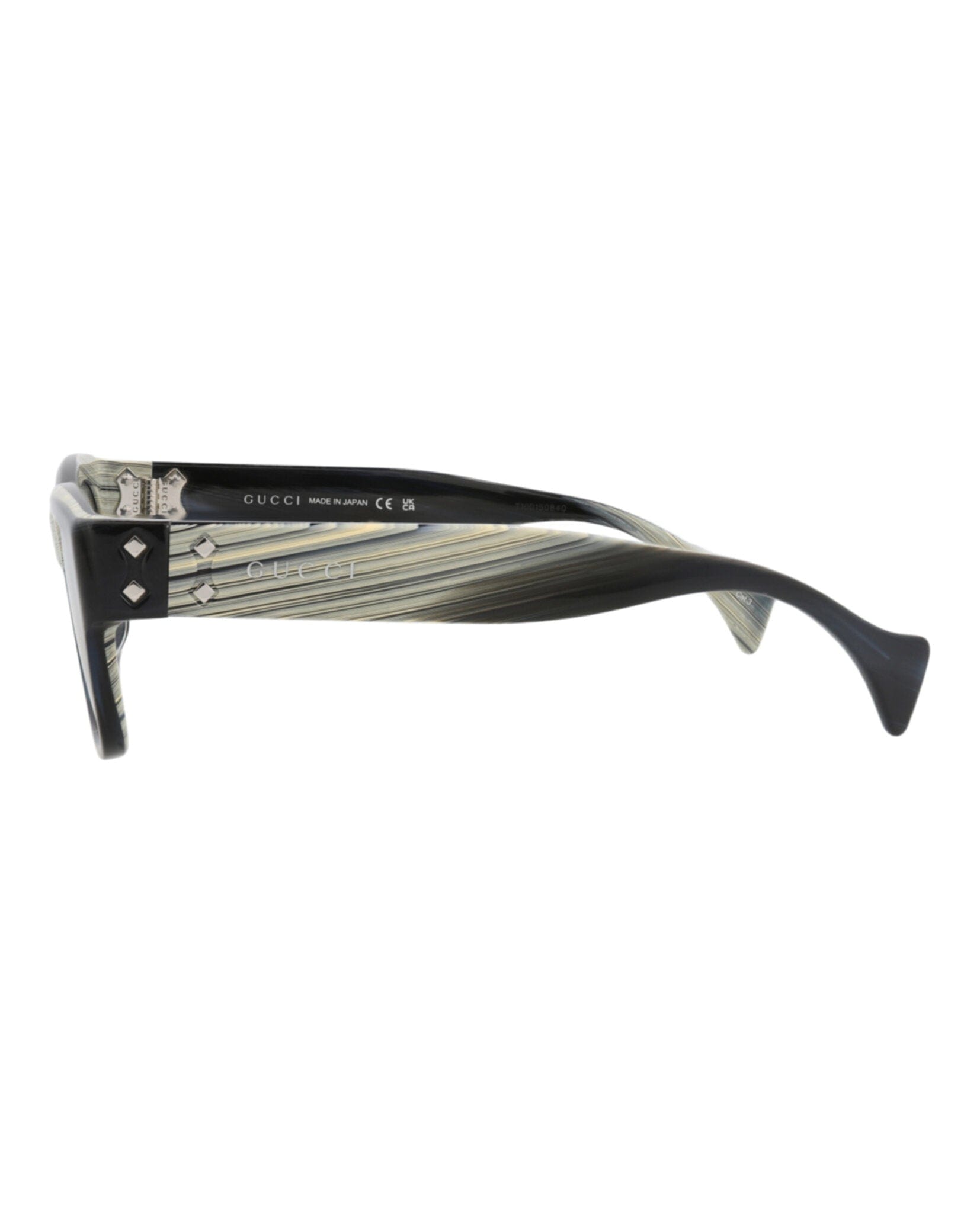 Gucci Mens Square/Rectangle Black Black Blue Fashion Designer Eyewear