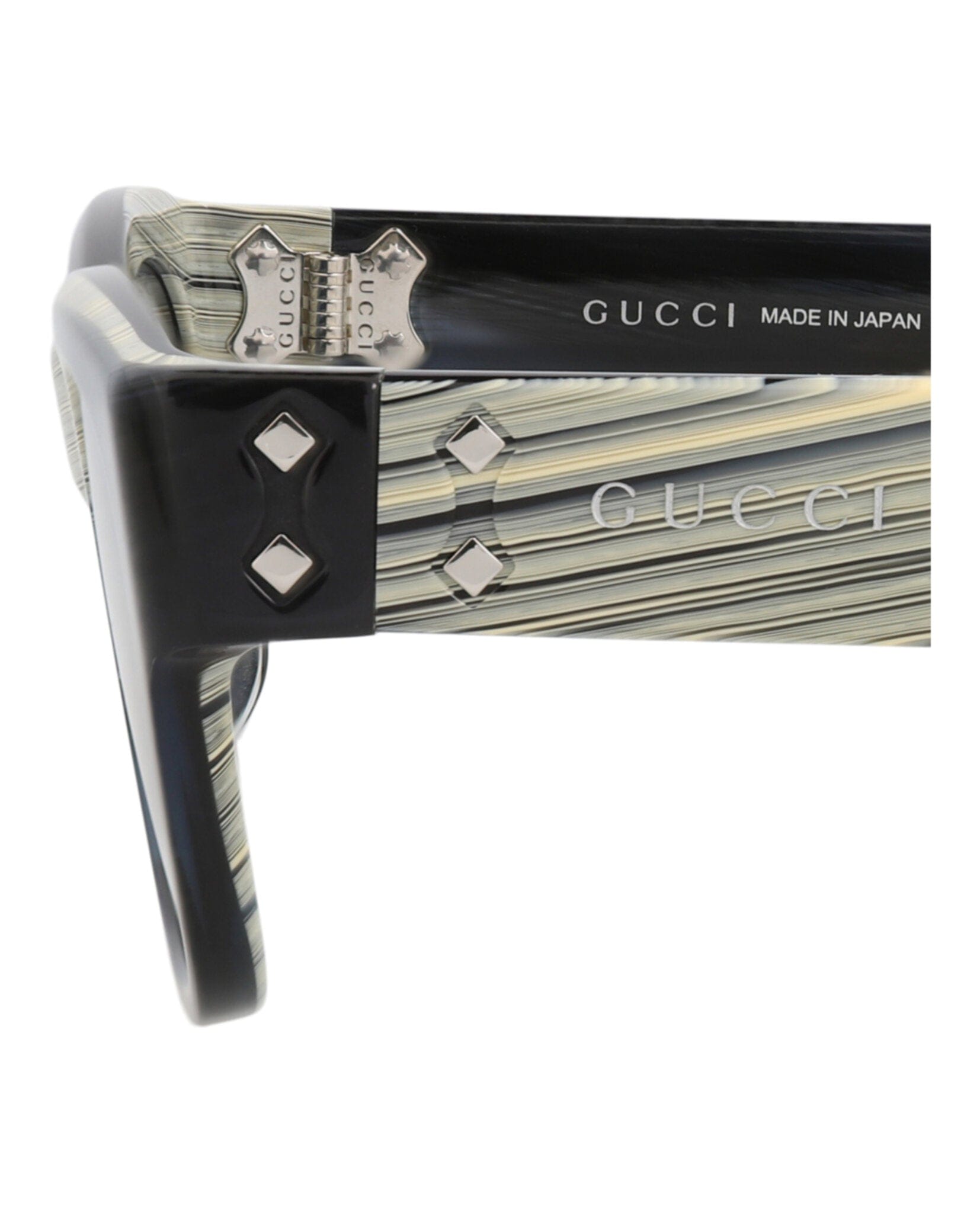 Gucci Mens Square/Rectangle Black Black Blue Fashion Designer Eyewear