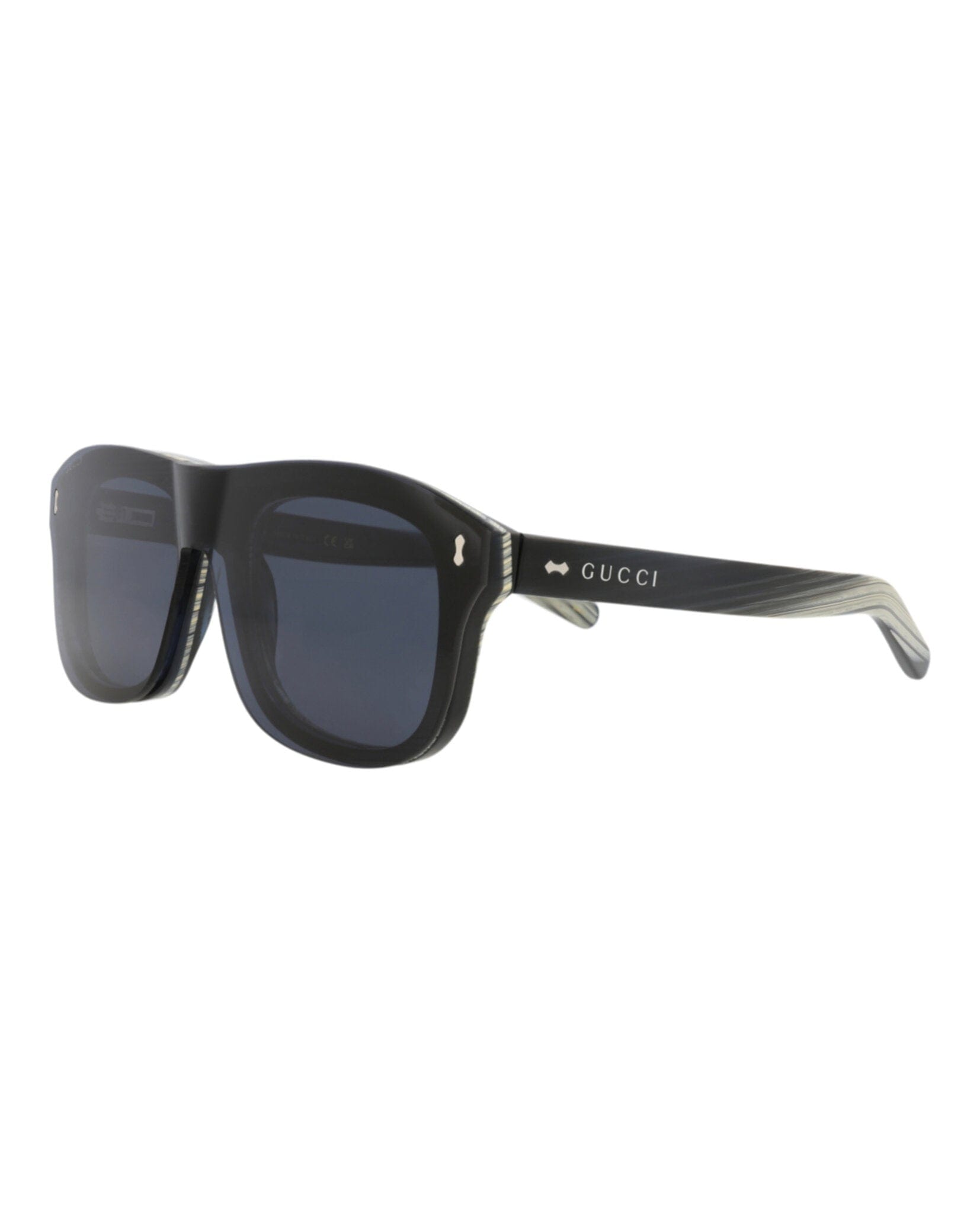 Gucci Mens Aviator Black Black Transparent Fashion Designer Eyewear