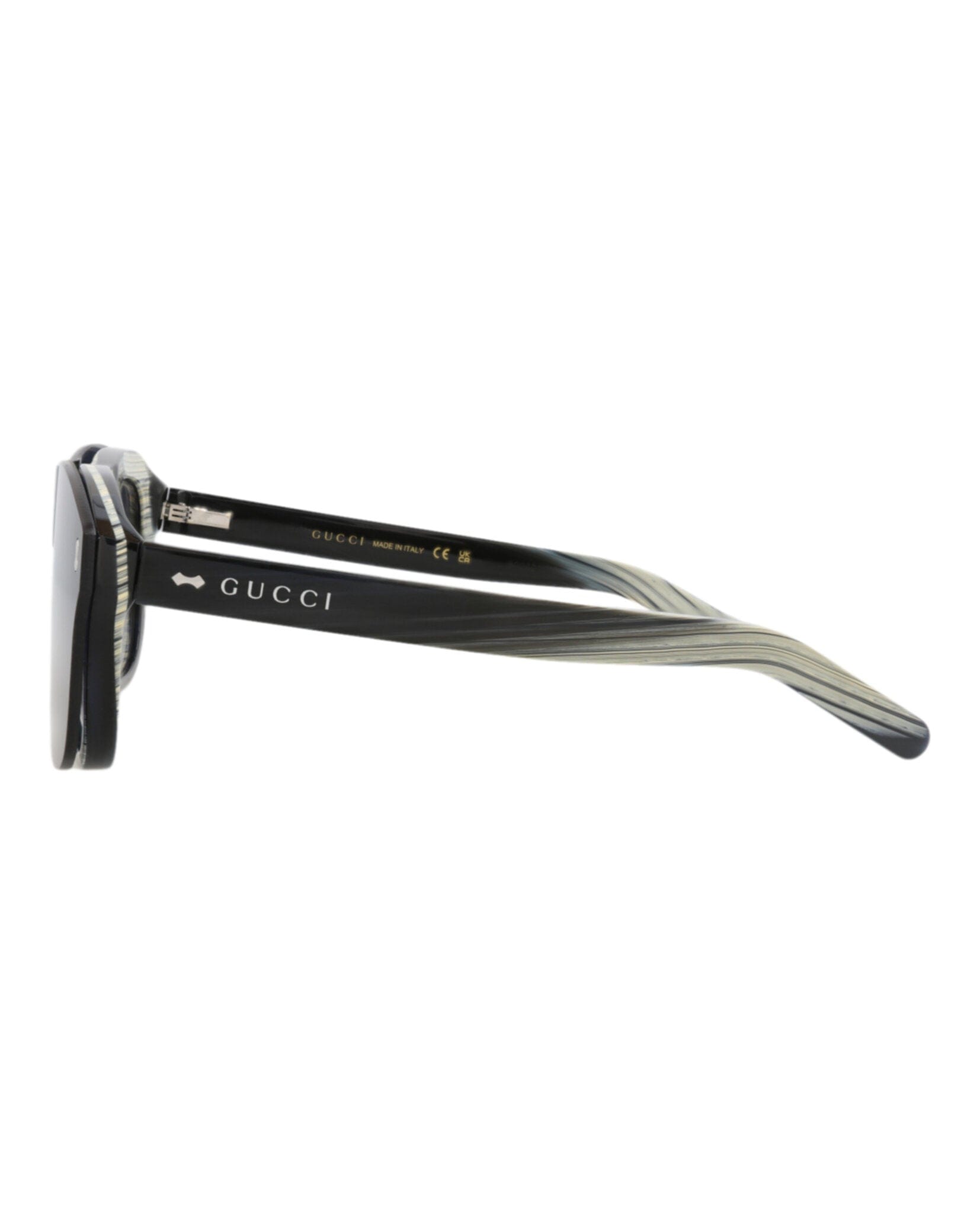 Gucci Mens Aviator Black Black Transparent Fashion Designer Eyewear
