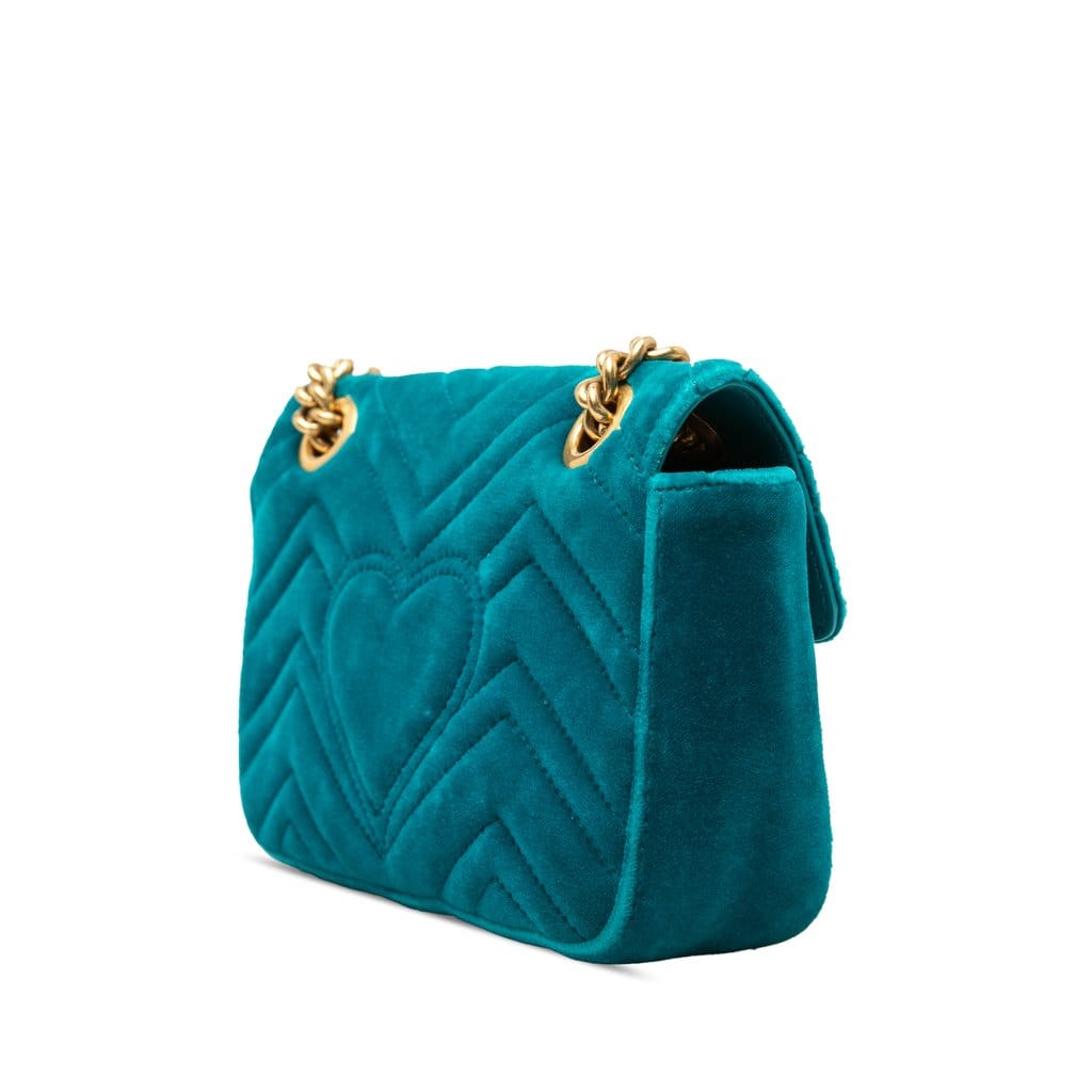 Gucci Small GG Marmont Matelasse Velvet Shoulder Bag