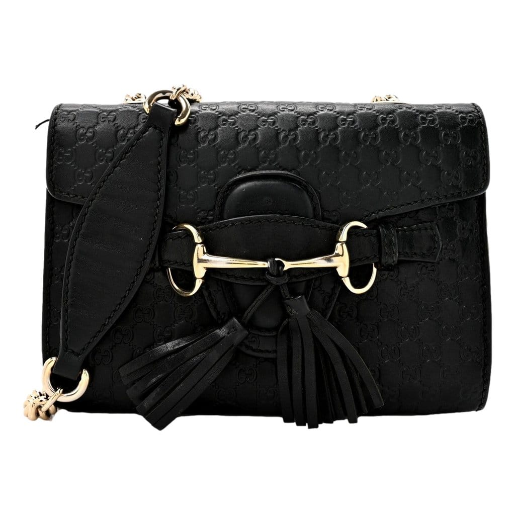 Gucci Gucci Microguccissima Mini Emily Chain Shoulder Bag Black
