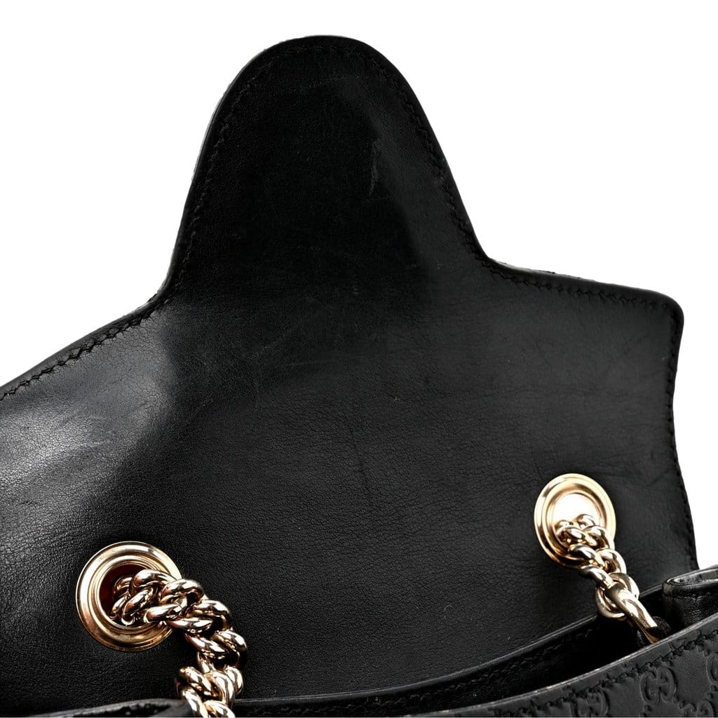 Gucci Gucci Microguccissima Mini Emily Chain Shoulder Bag Black