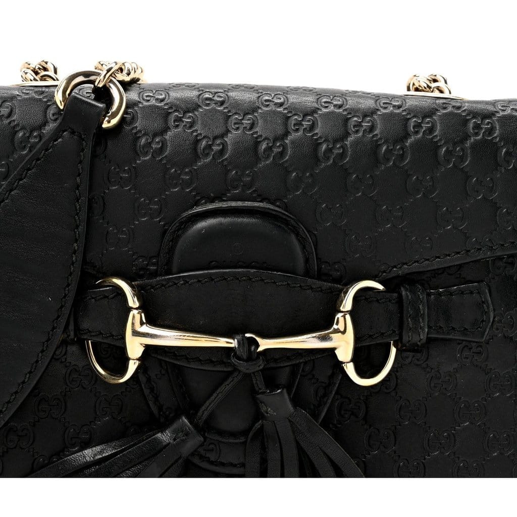 Gucci Gucci Microguccissima Mini Emily Chain Shoulder Bag Black