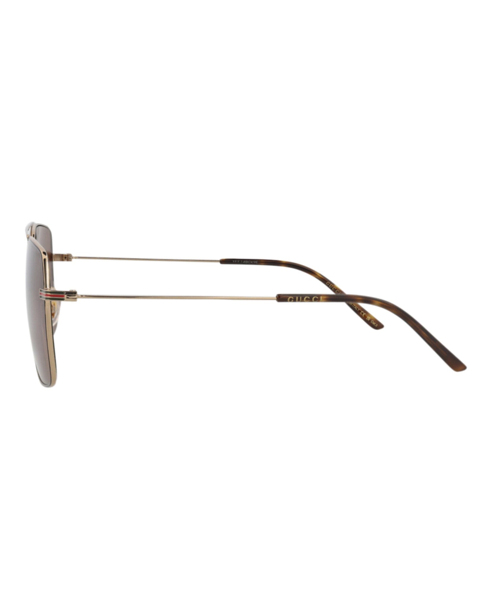 Gucci Mens Aviator Gold Gold Brown Fashion Designer Eyewear