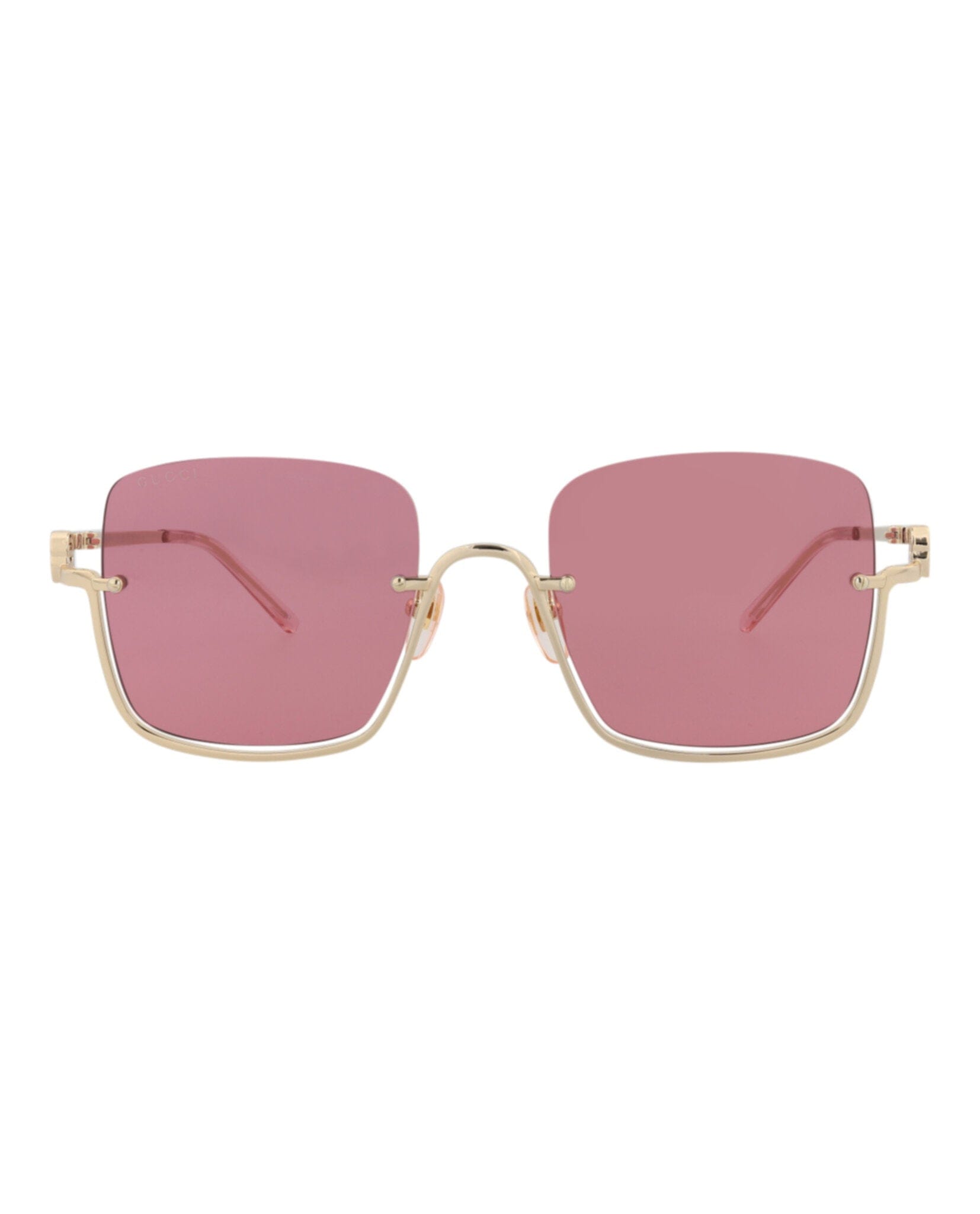 Gucci Womens Square/Rectangle Gold Gold Red Fashion Designer Eyewear
