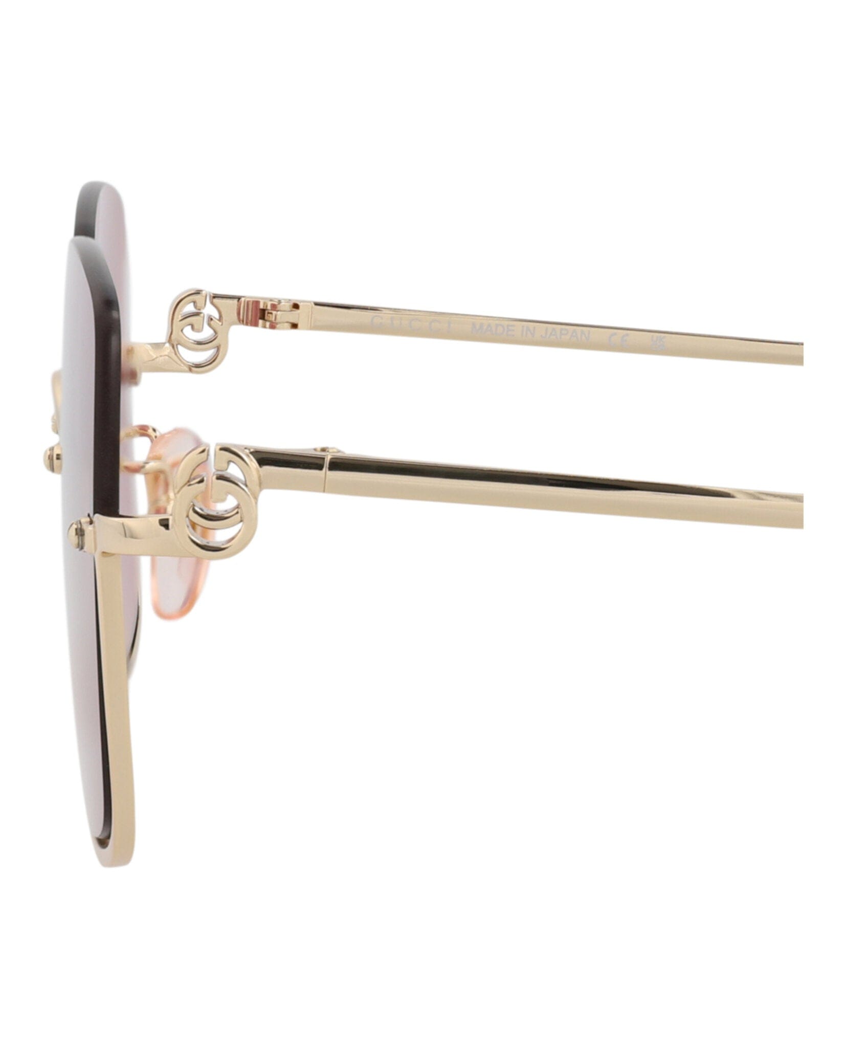 Gucci Womens Square/Rectangle Gold Gold Red Fashion Designer Eyewear
