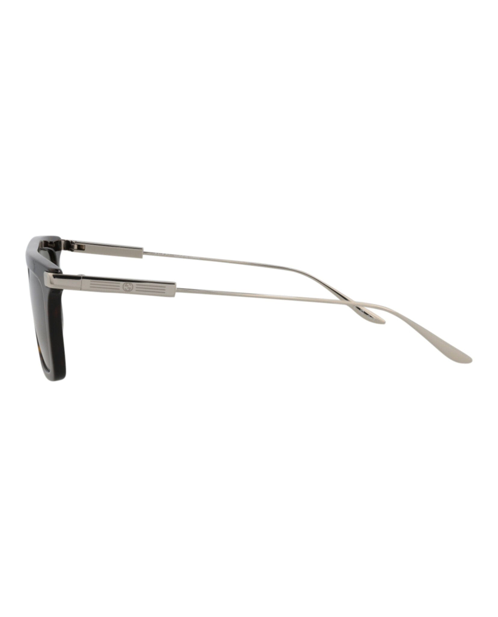 Gucci Mens Square/Rectangle Havana Silver Green Fashion Designer Eyewear