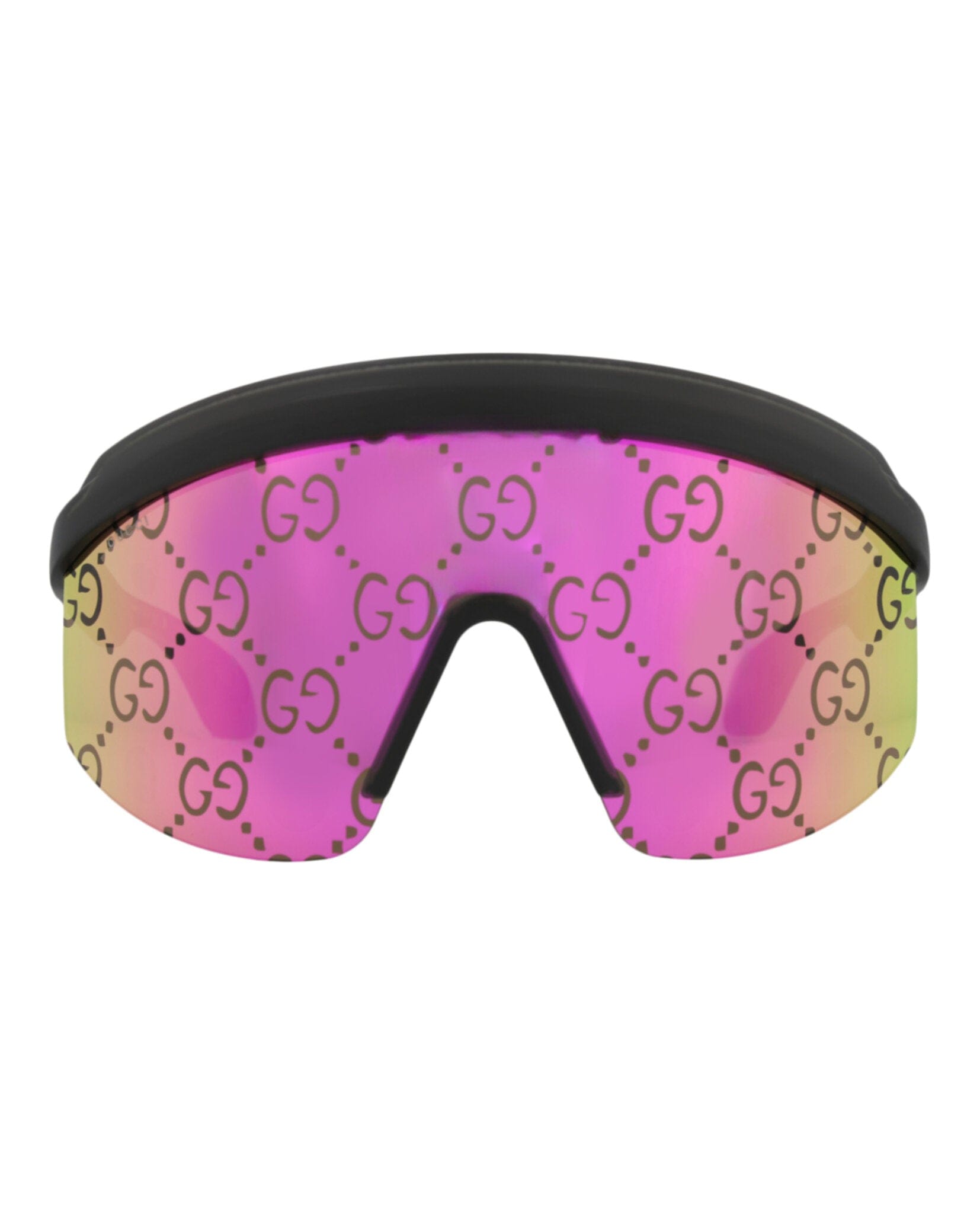 Gucci Womens Shield/Wrap Black Black Pink Fashion Designer Eyewear