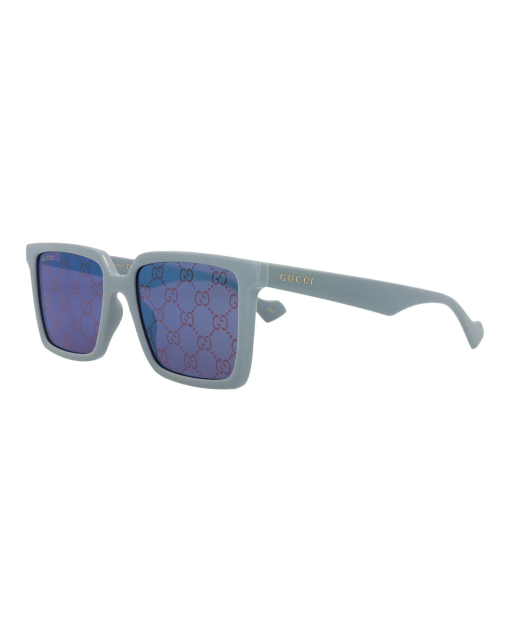 Gucci Mens Square/Rectangle Light Blue Light Blue Violet Fashion Designer Eyewear