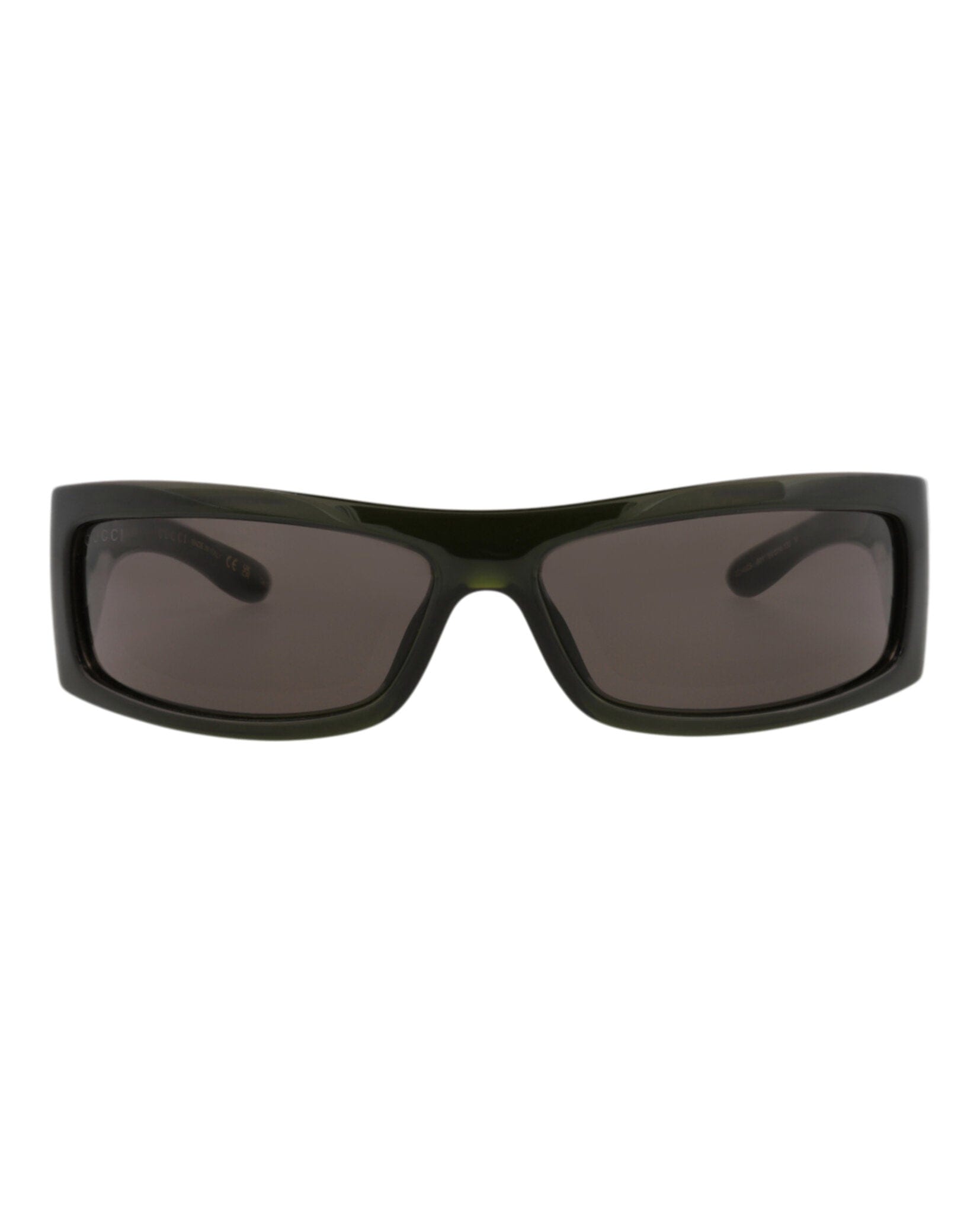 Gucci Mens Shield/Wrap Green Green Grey Fashion Designer Eyewear