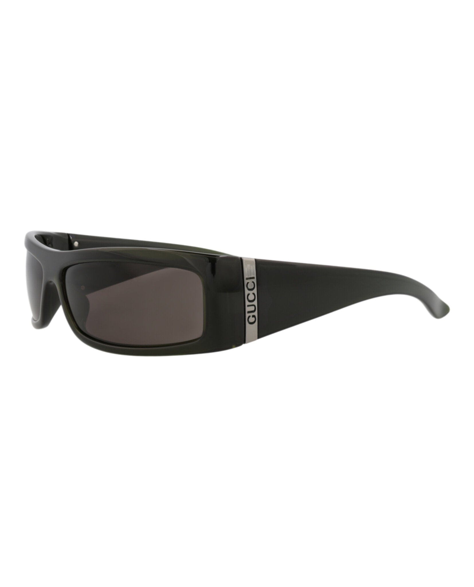 Gucci Mens Shield/Wrap Green Green Grey Fashion Designer Eyewear