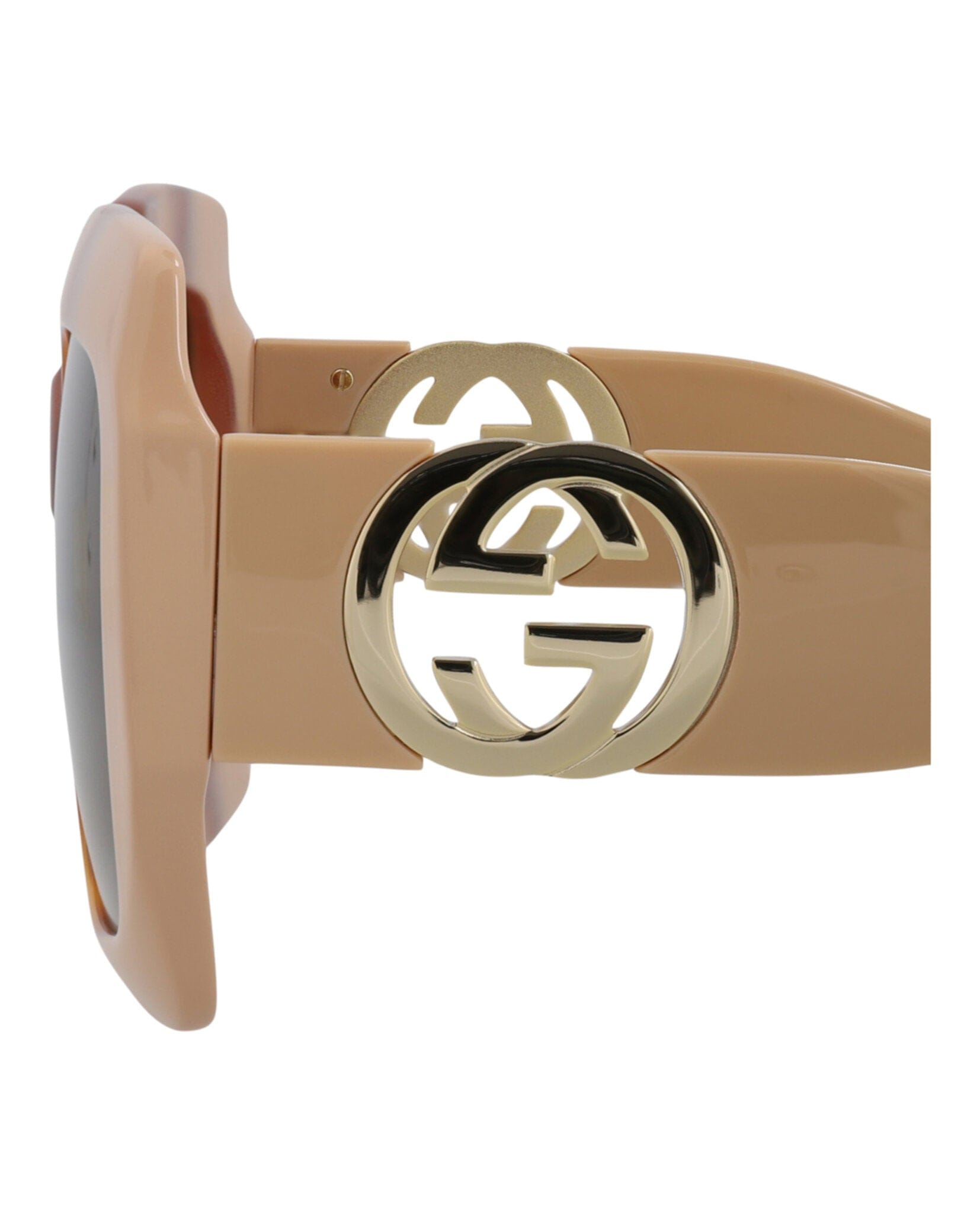 Gucci Womens Square/Rectangle Havana Ivory Brown Fashion Designer Eyewear