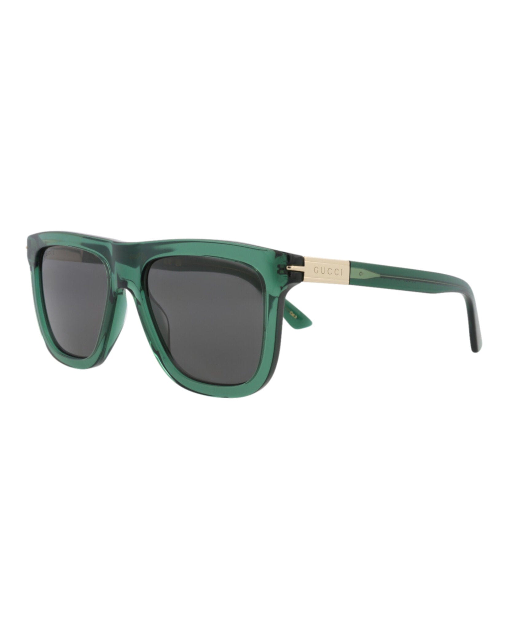 Gucci Mens Square/Rectangle Green Green Grey Fashion Designer Eyewear