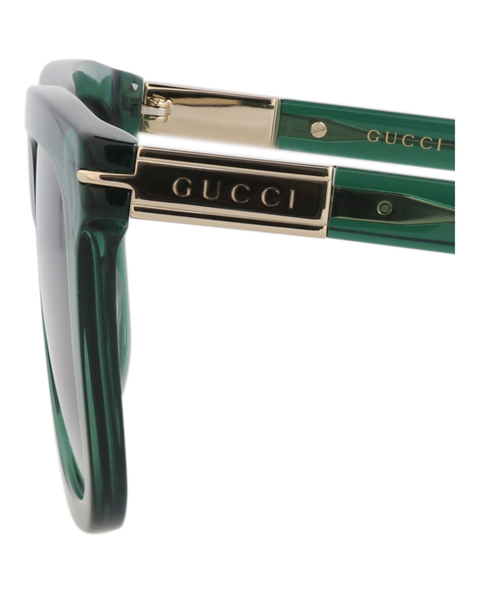 Gucci Mens Square/Rectangle Green Green Grey Fashion Designer Eyewear