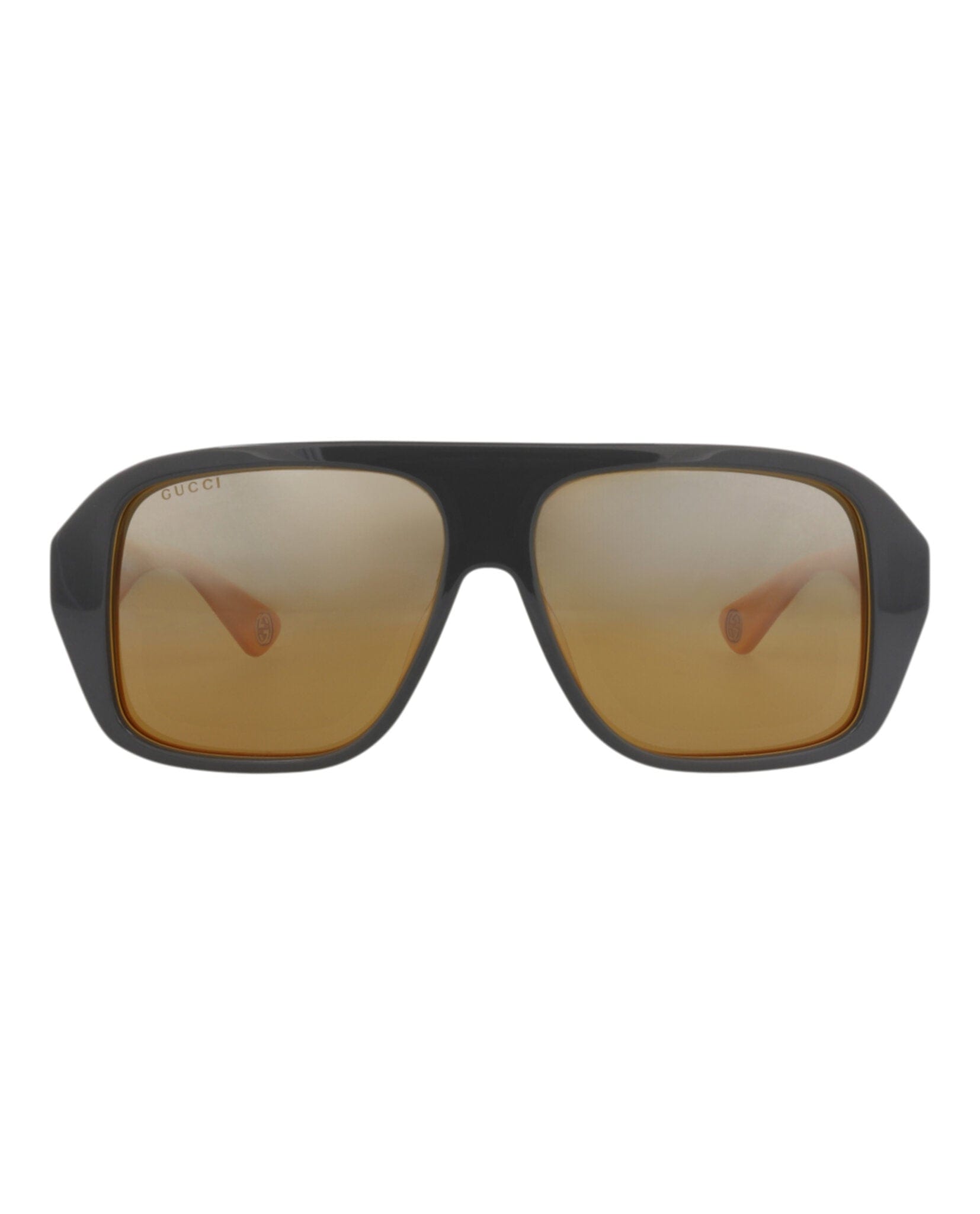 Gucci Mens Aviator Grey Yellow Silver Fashion Designer Eyewear