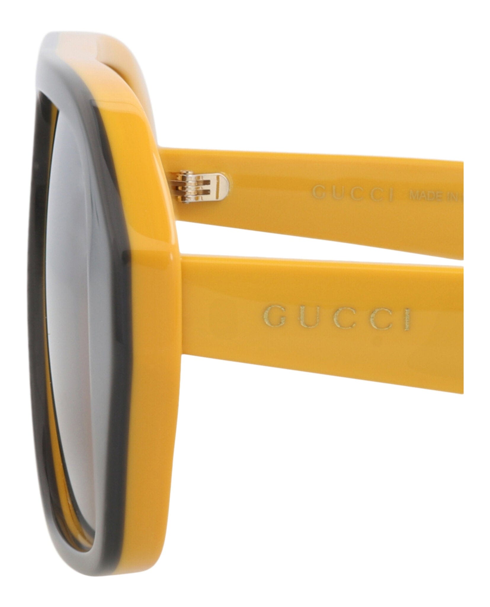Gucci Mens Aviator Grey Yellow Silver Fashion Designer Eyewear