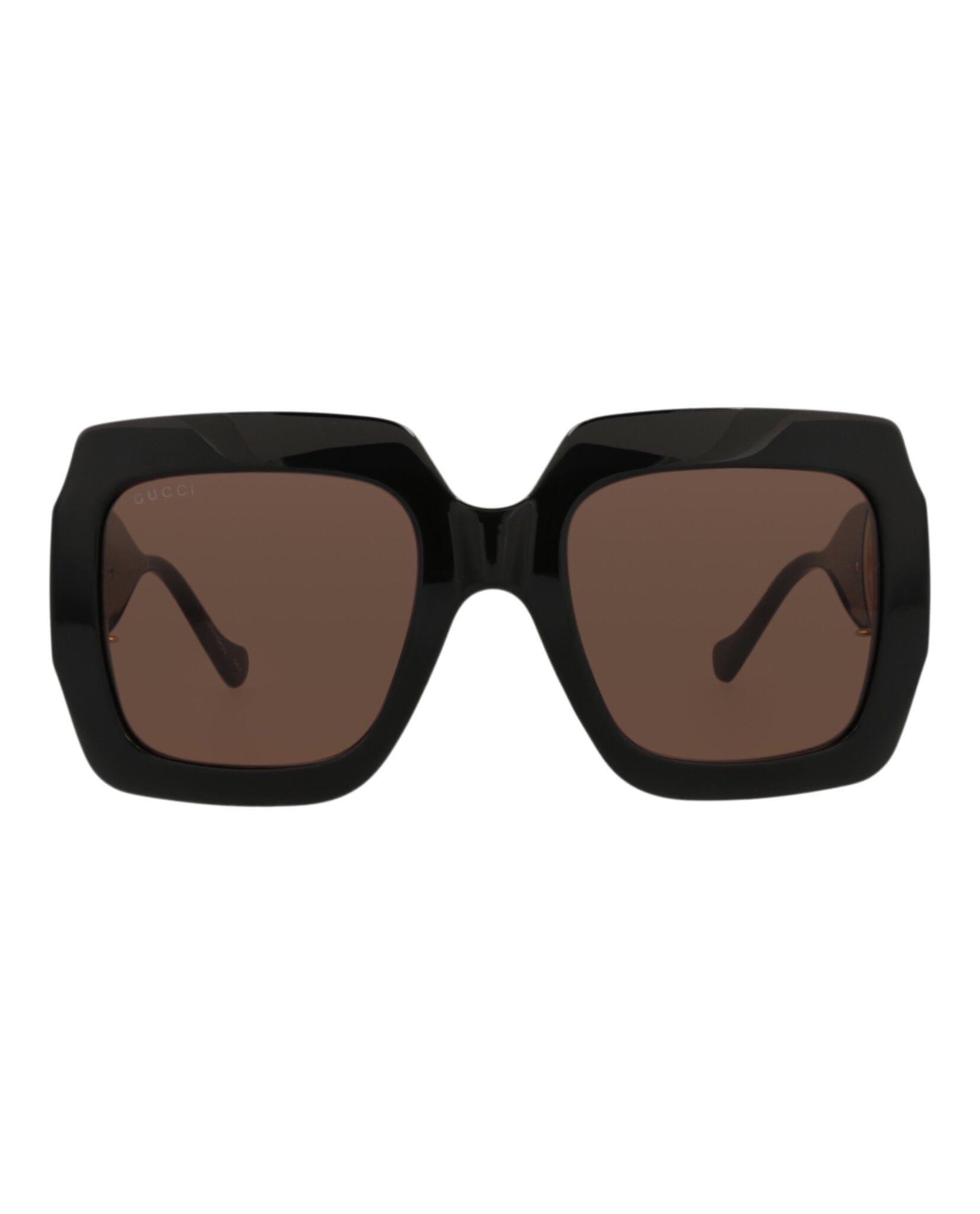 Gucci Womens Square/Rectangle Black Black Brown Fashion Designer Eyewear
