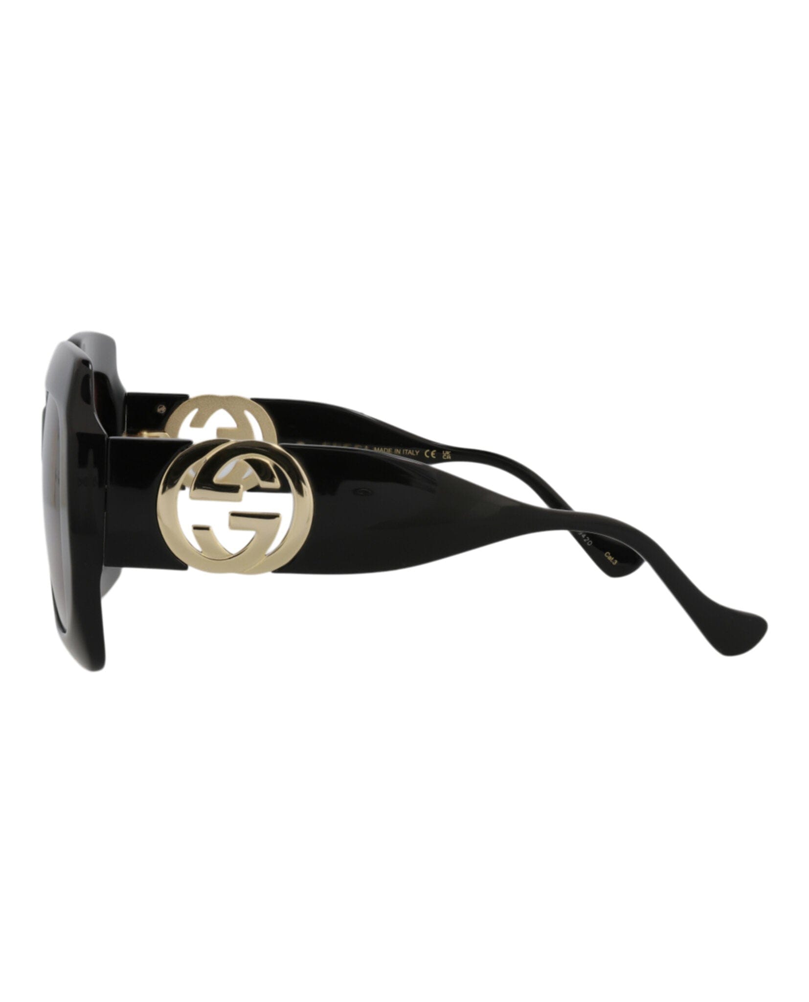 Gucci Womens Square/Rectangle Black Black Brown Fashion Designer Eyewear