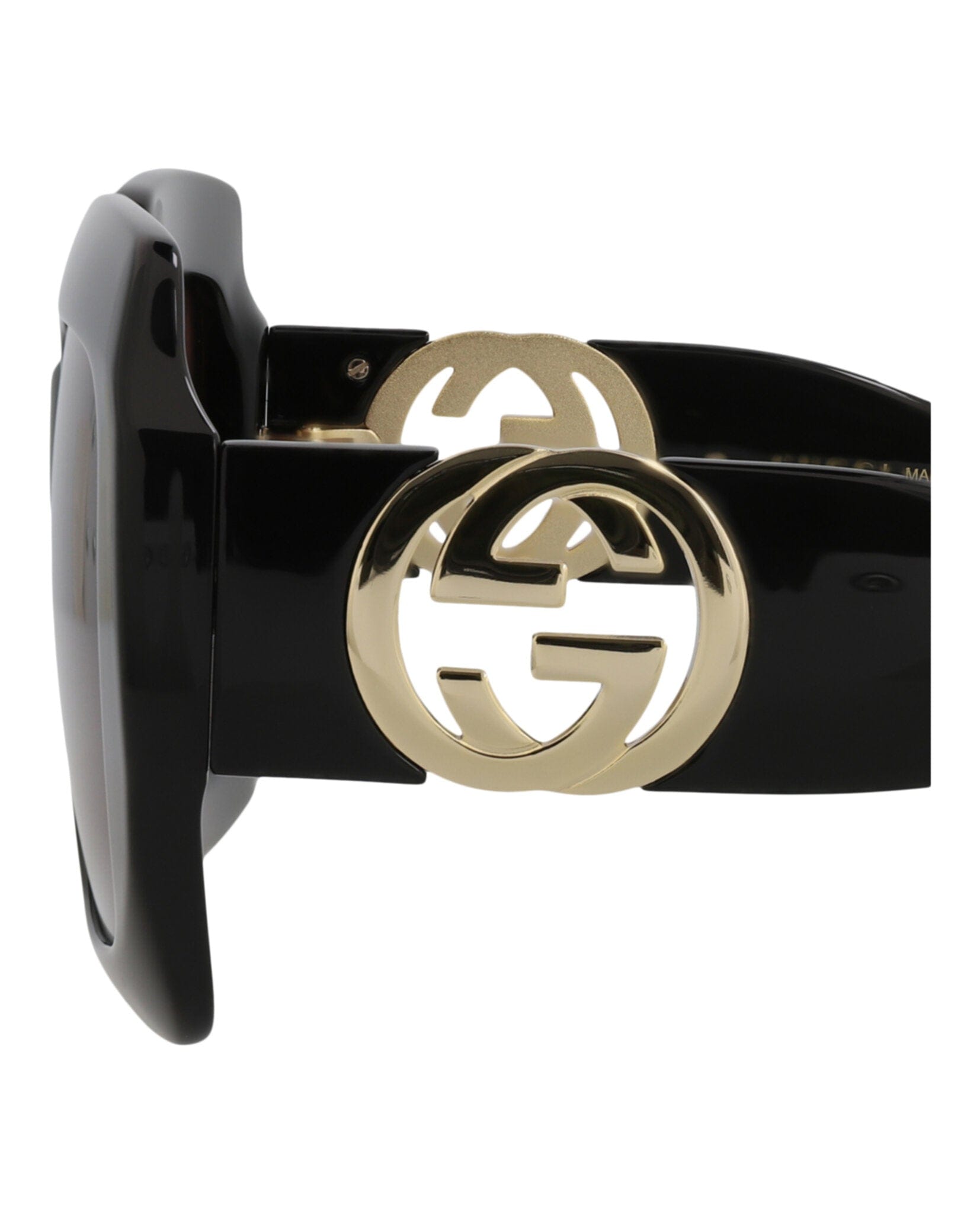 Gucci Womens Square/Rectangle Black Black Brown Fashion Designer Eyewear