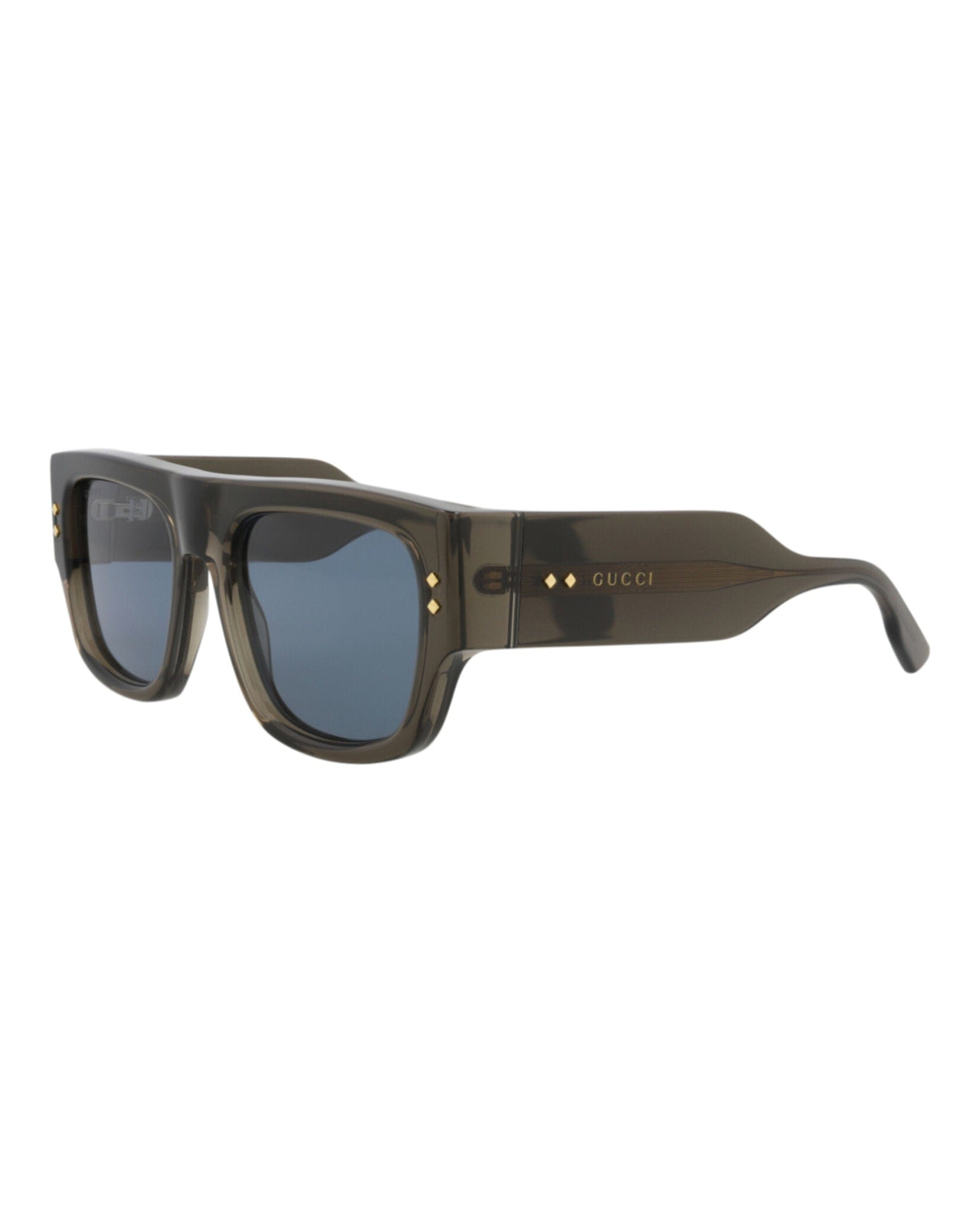 Gucci Mens Square/Rectangle Grey Grey Blue Fashion Designer Eyewear