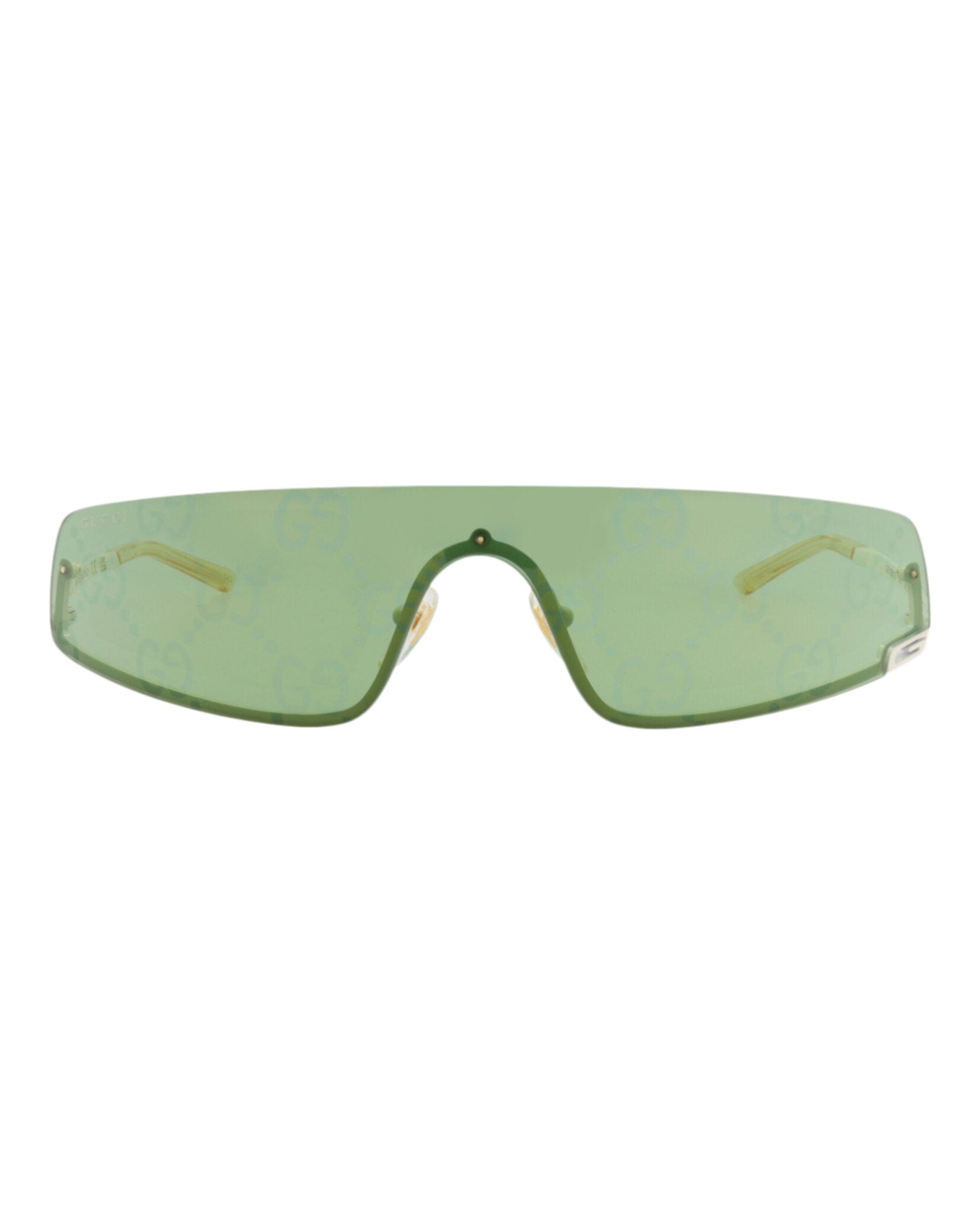 Gucci Unisex Shield/Wrap Ivory Ivory Green Fashion Designer Eyewear