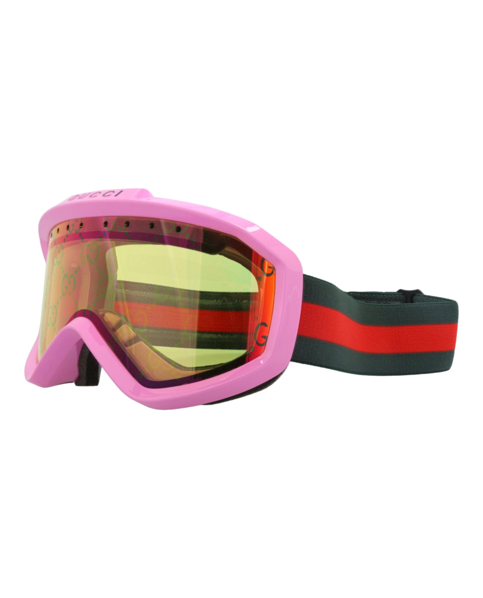 Gucci Unisex Shield/Wrap Pink Multicolor Yellow Fashion Designer Eyewear
