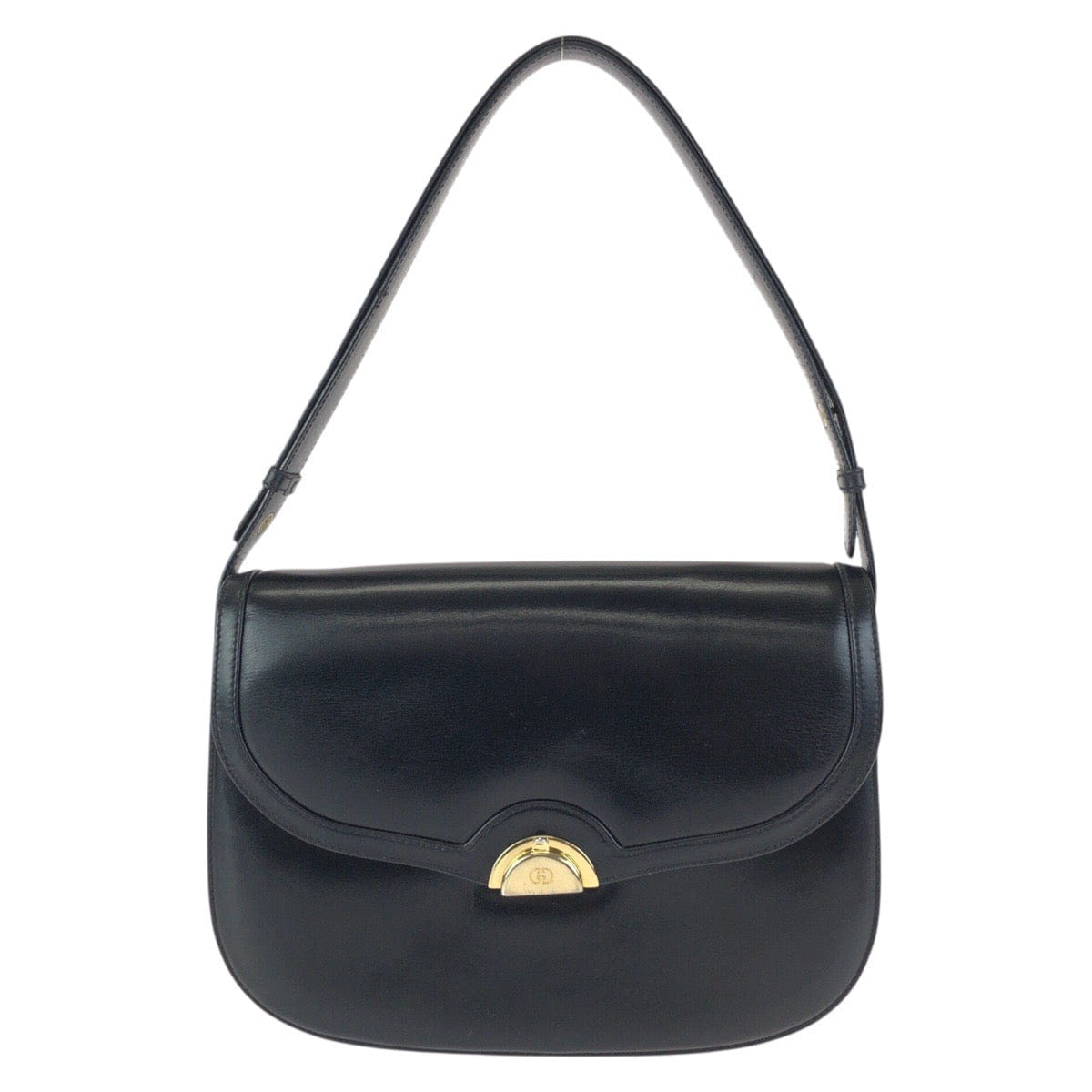 Gucci Vintage Leather Shoulder Bag Black