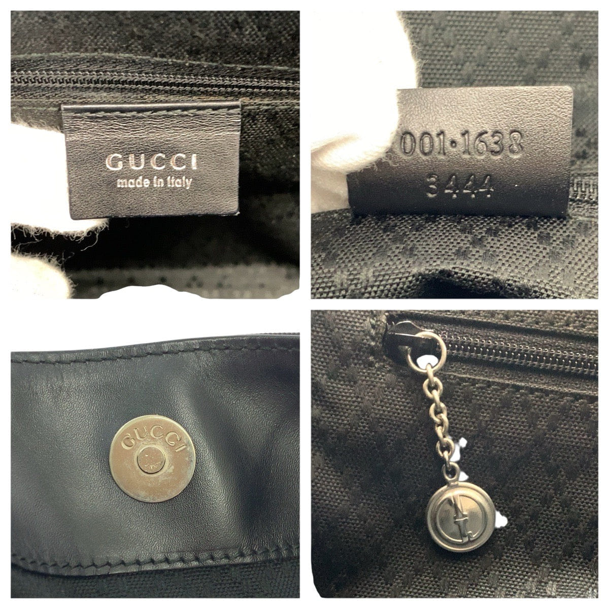 Gucci Bamboo Nylon Leather Shoulder Bag