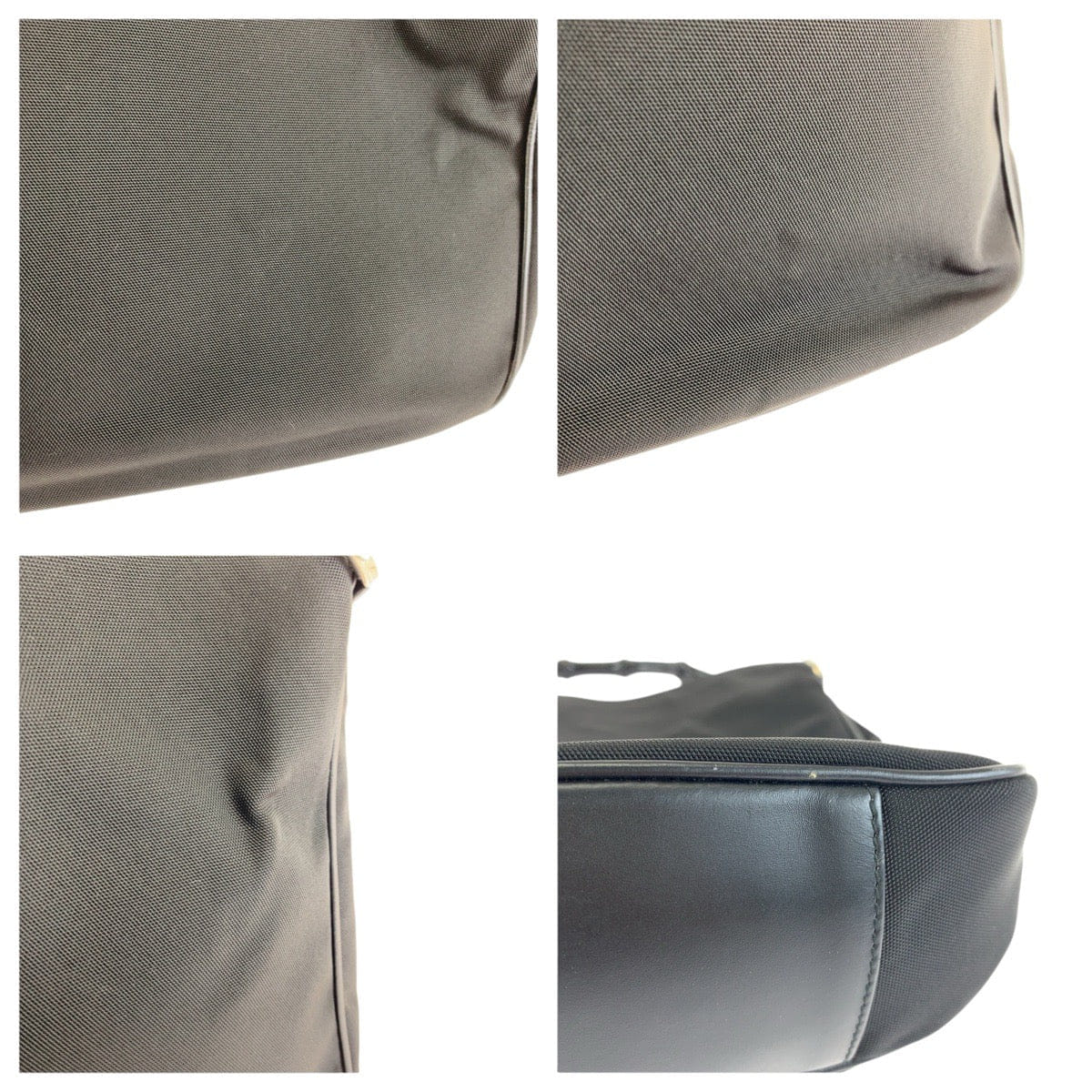 Gucci Bamboo Nylon Leather Shoulder Bag