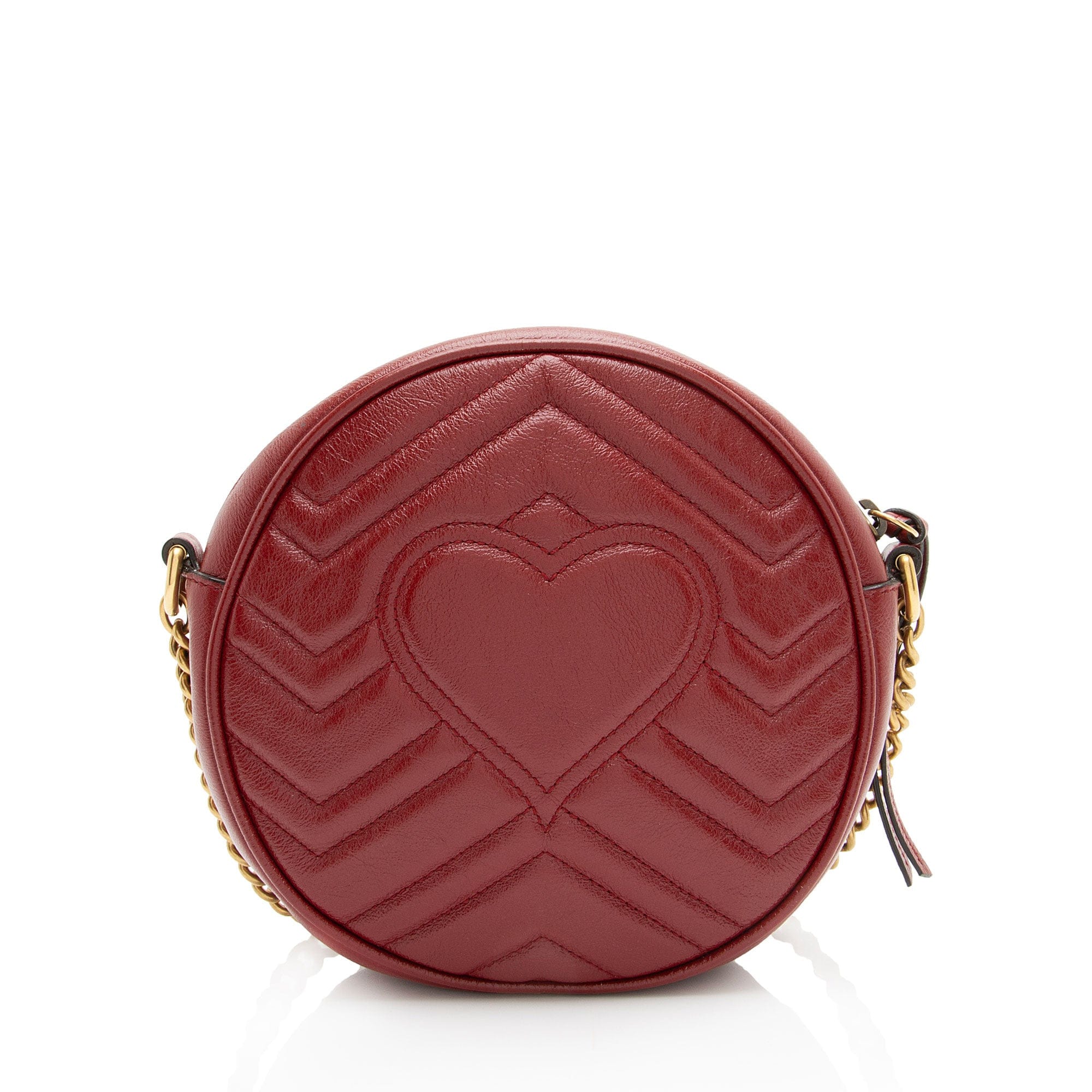 Gucci Matelasse Leather GG Marmont Round Mini Shoulder Bag