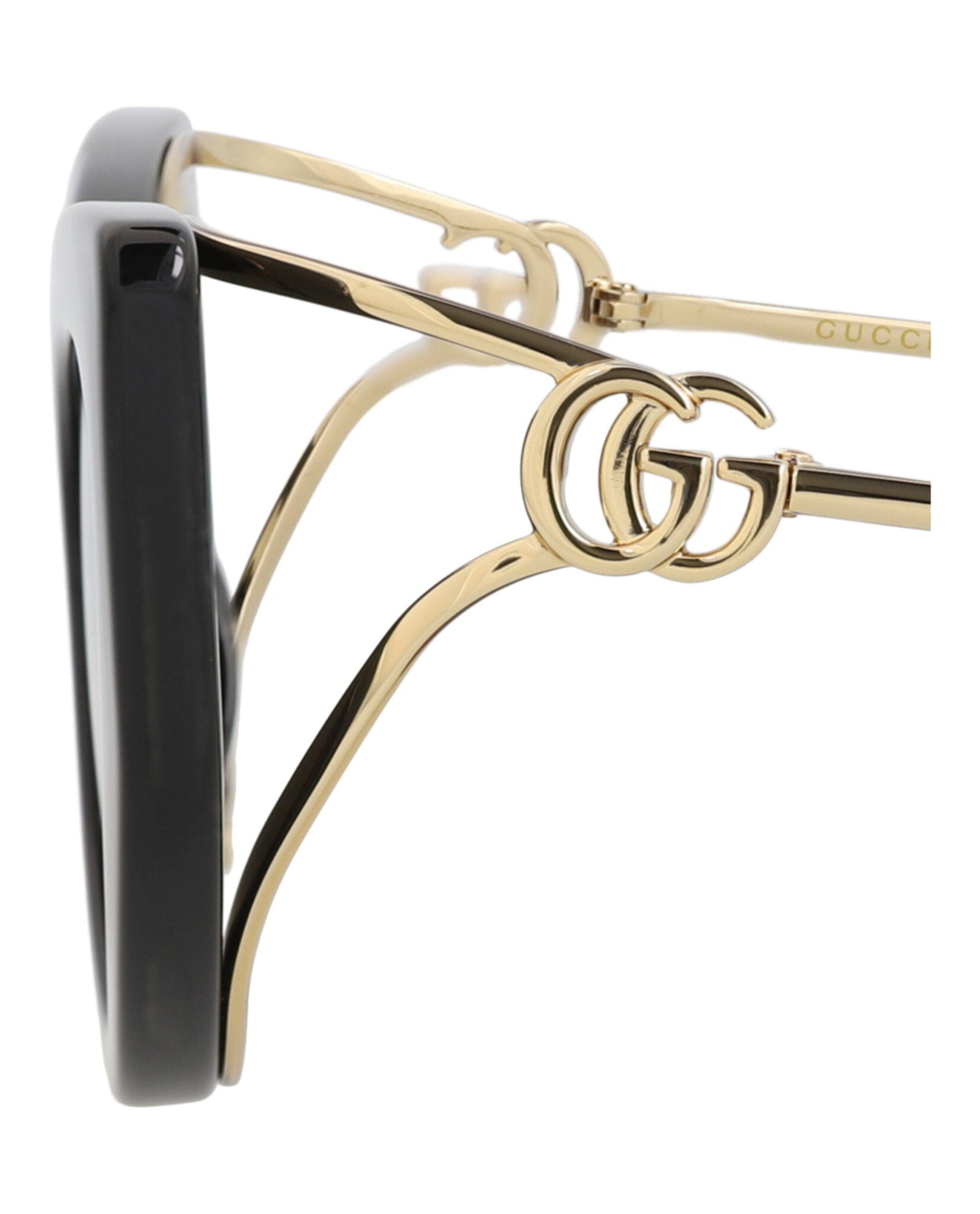Gucci Womens Cat Eye Black Gold Grey Fashion Designer Eyewear