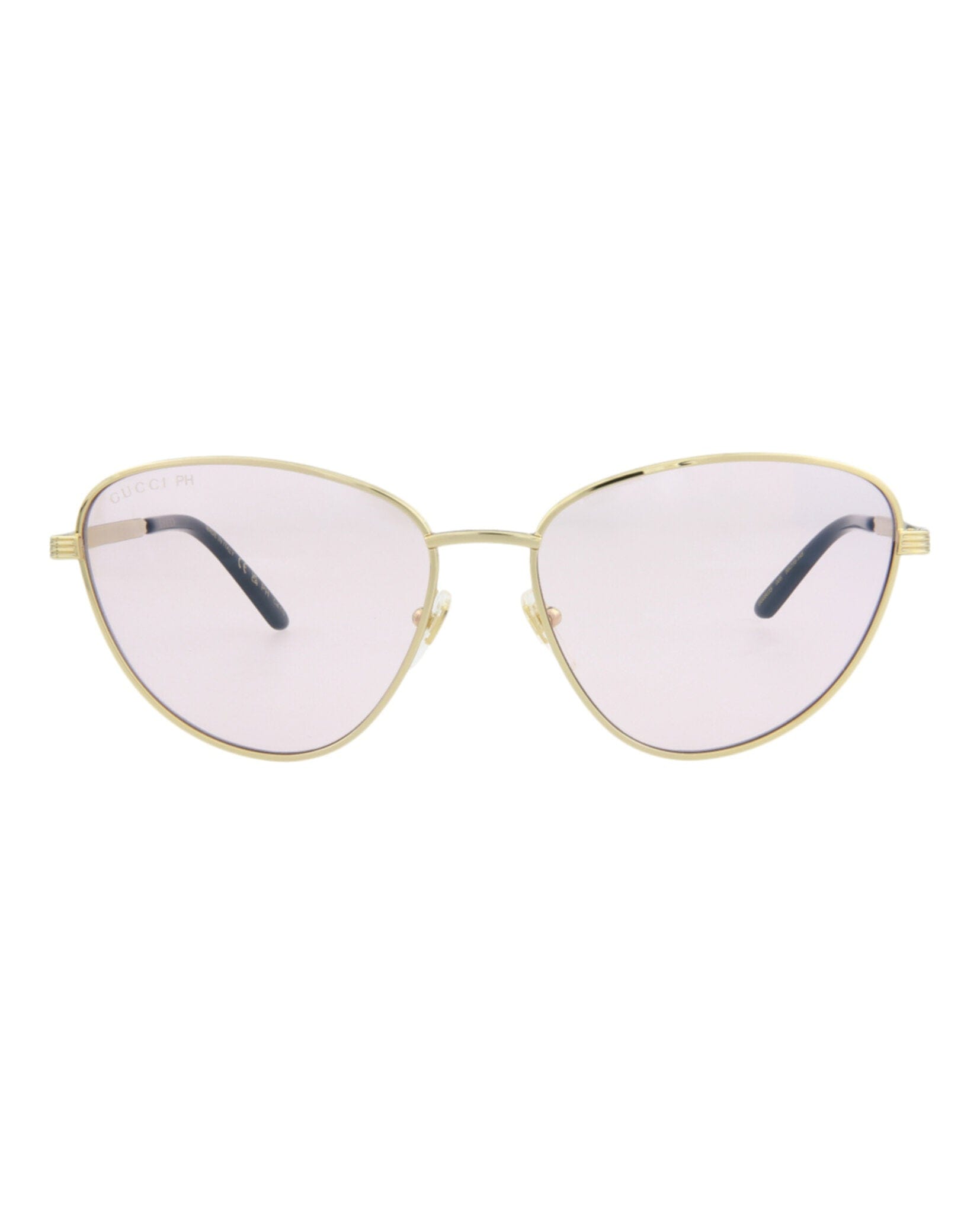 Gucci Womens Cat Eye Gold Gold Pink Fashion Designer Eyewear